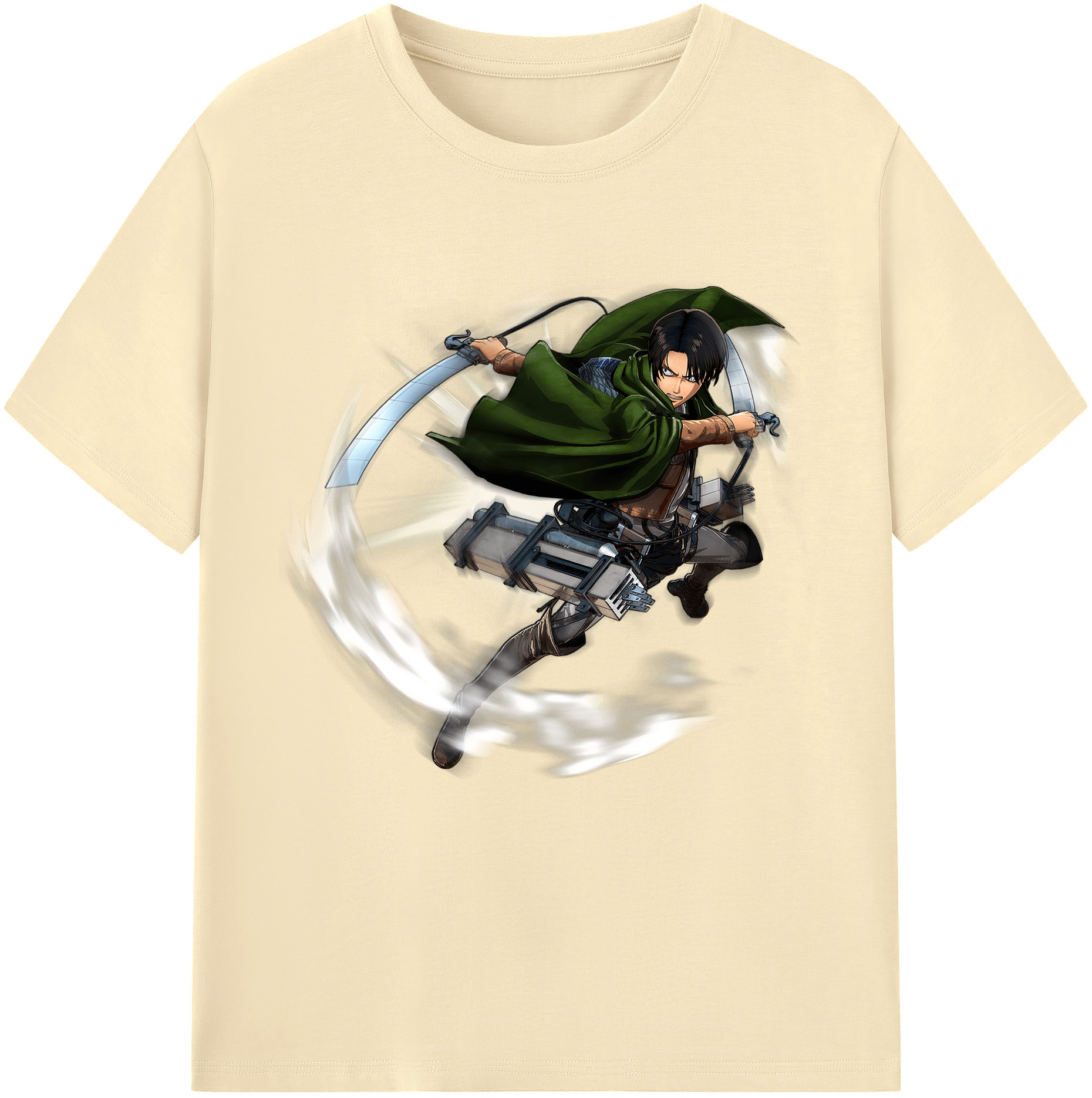（画像用） 進撃の巨人 リヴァイ·アッカーマン Attack on Titan Levi Ackerman 綿100％半袖Tシャツ（フロントプリント）