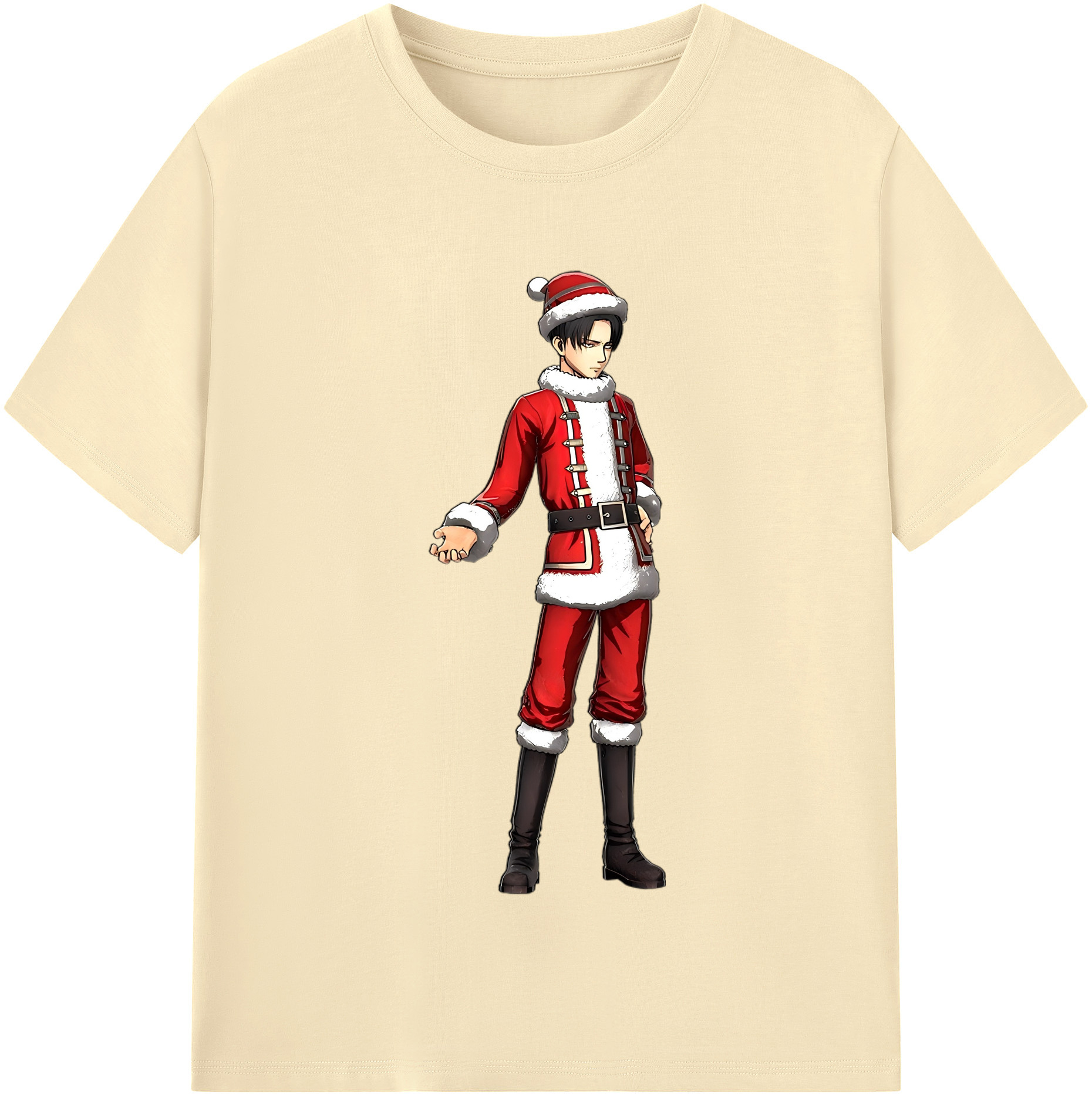 （画像用） 進撃の巨人 リヴァイ·アッカーマン Attack on Titan Levi Ackerman 綿100％半袖Tシャツ（フロントプリント）