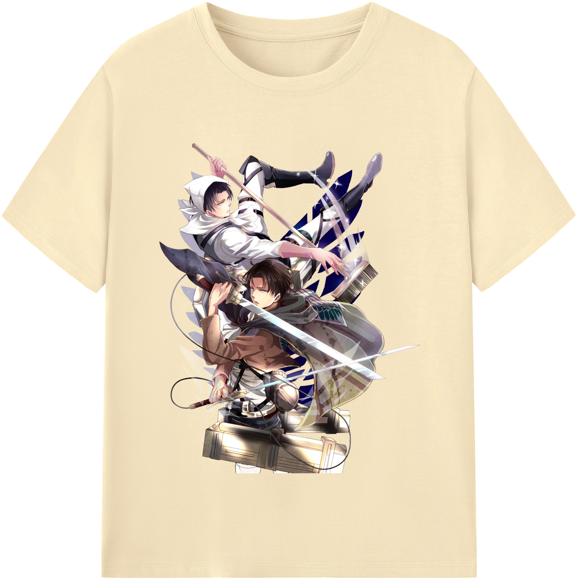 （画像用） 進撃の巨人 リヴァイ·アッカーマン Attack on Titan Levi Ackerman 綿100％半袖Tシャツ（フロントプリント）