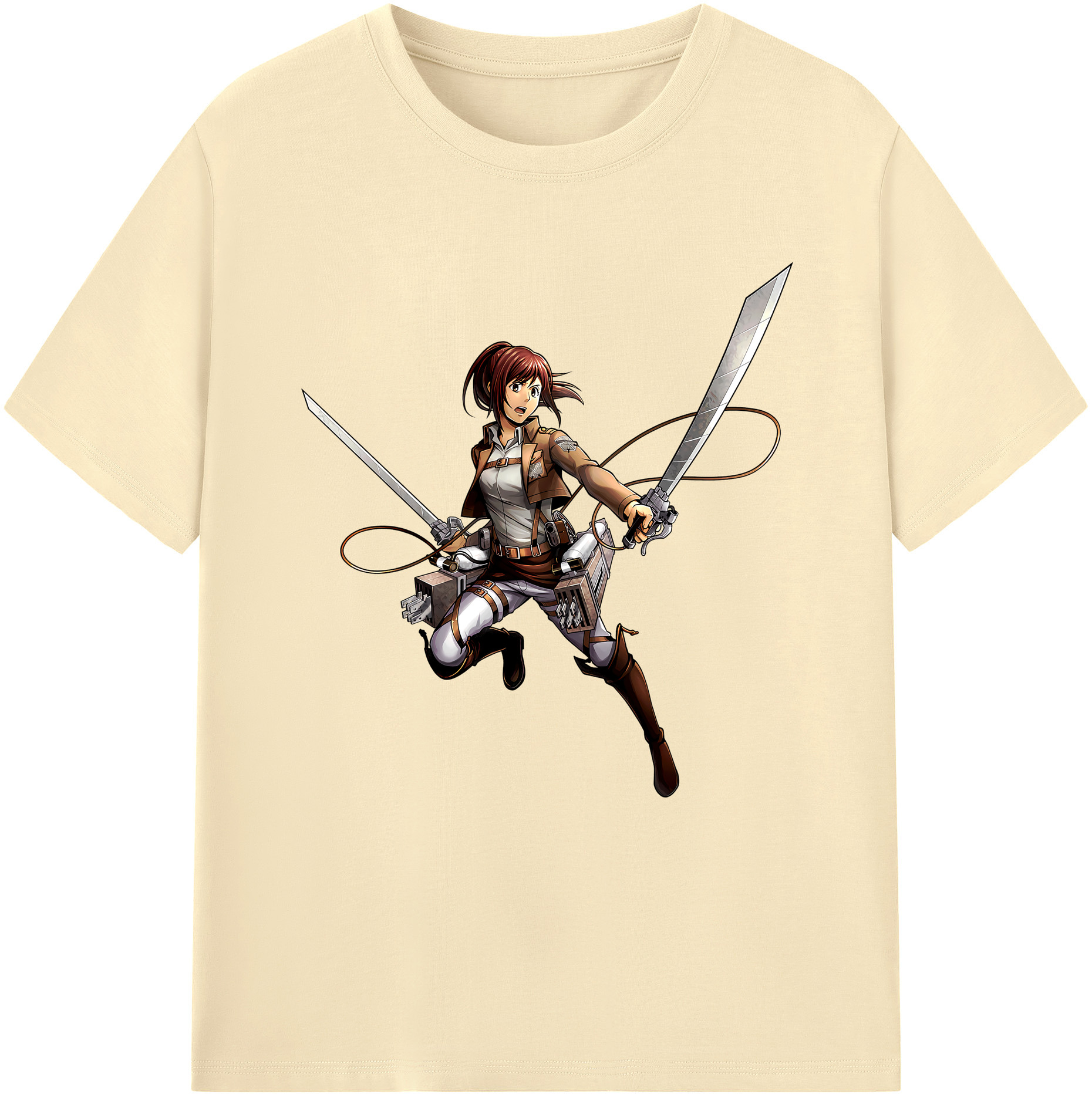 （画像用） 進撃の巨人 サシャ·ブラウス Attack on Titan Sasha Blaus 綿100％半袖Tシャツ（フロントプリント）