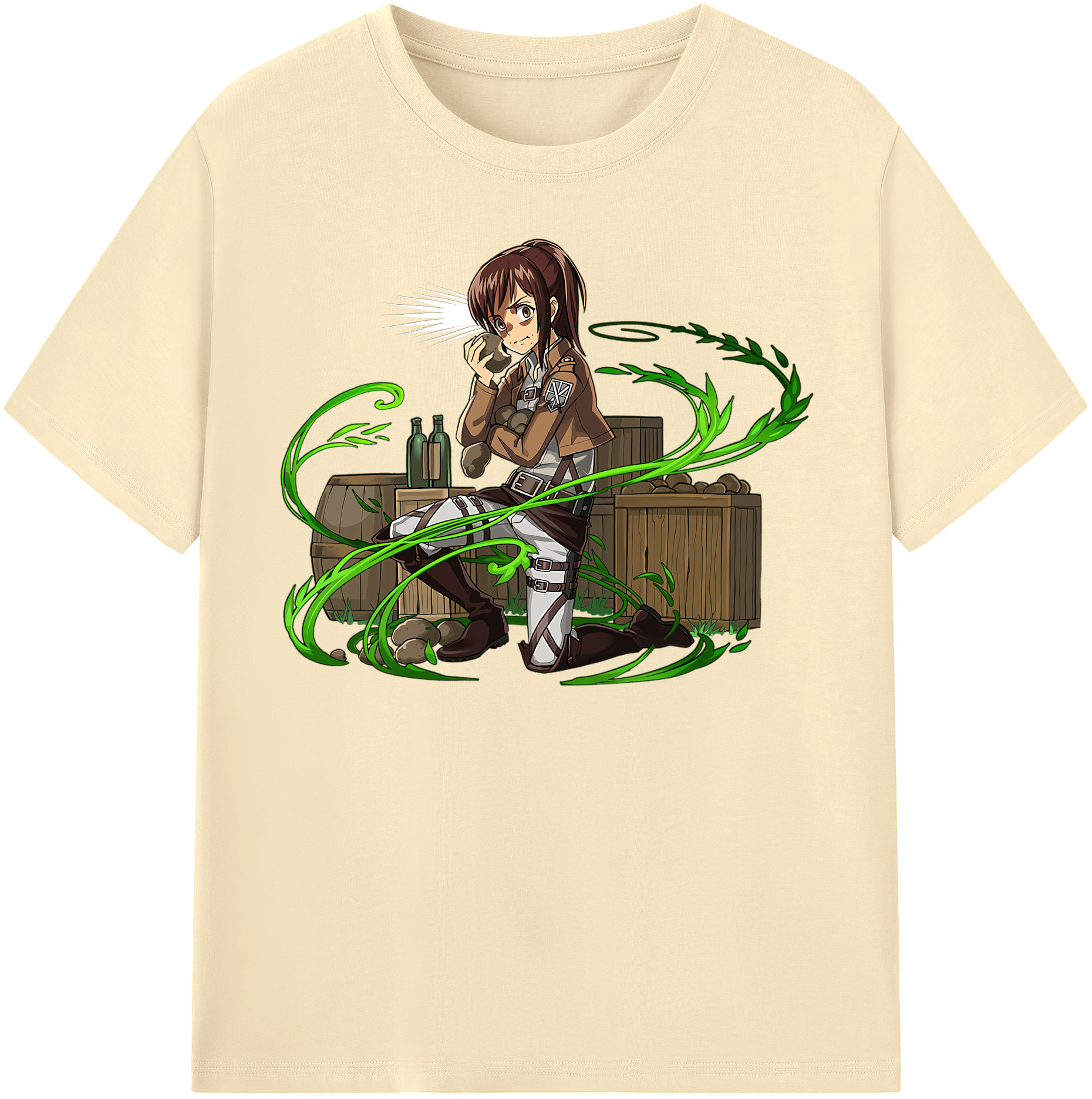 （画像用） 進撃の巨人 サシャ·ブラウス Attack on Titan Sasha Blaus 綿100％半袖Tシャツ（フロントプリント）