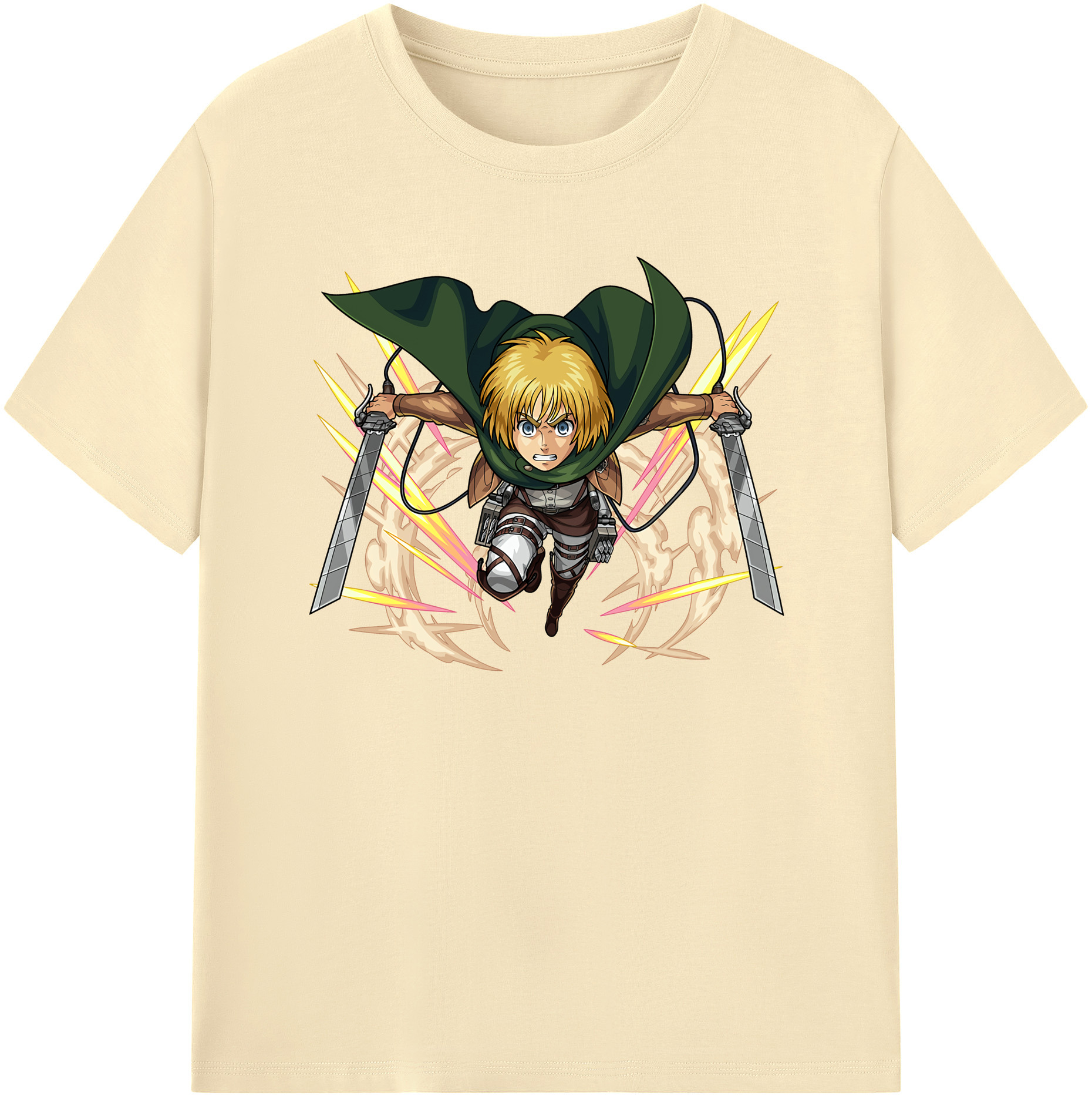 （画像用） 進撃の巨人 アルミン·アルレルト Attack on Titan Armin Arlert 綿100％半袖Tシャツ（フロントプリント）