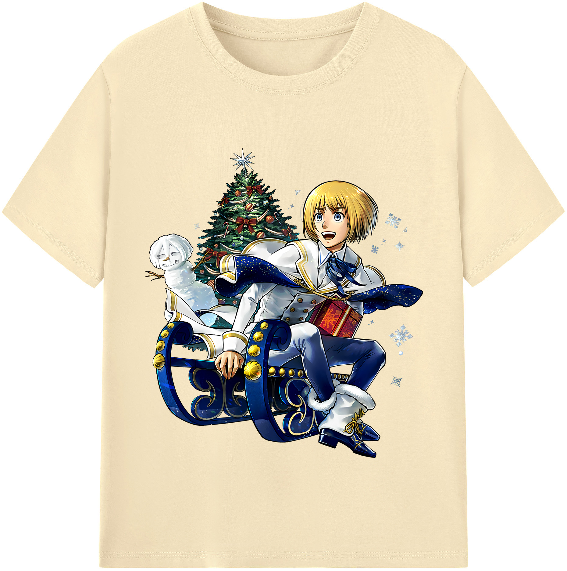 （画像用） 進撃の巨人 アルミン·アルレルト Attack on Titan Armin Arlert 綿100％半袖Tシャツ（フロントプリント）