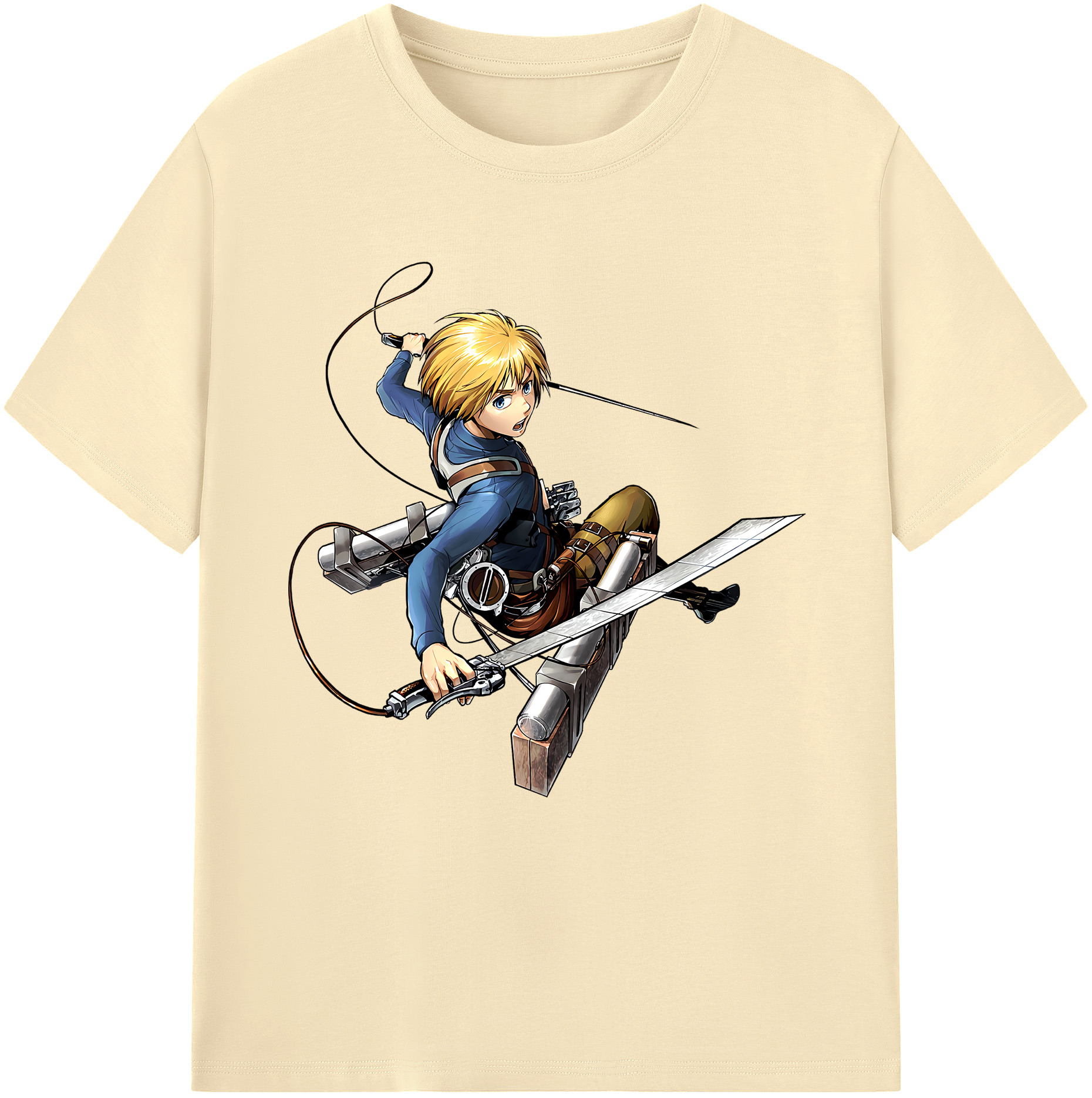 （画像用） 進撃の巨人 アルミン·アルレルト Attack on Titan Armin Arlert 綿100％半袖Tシャツ（フロントプリント）