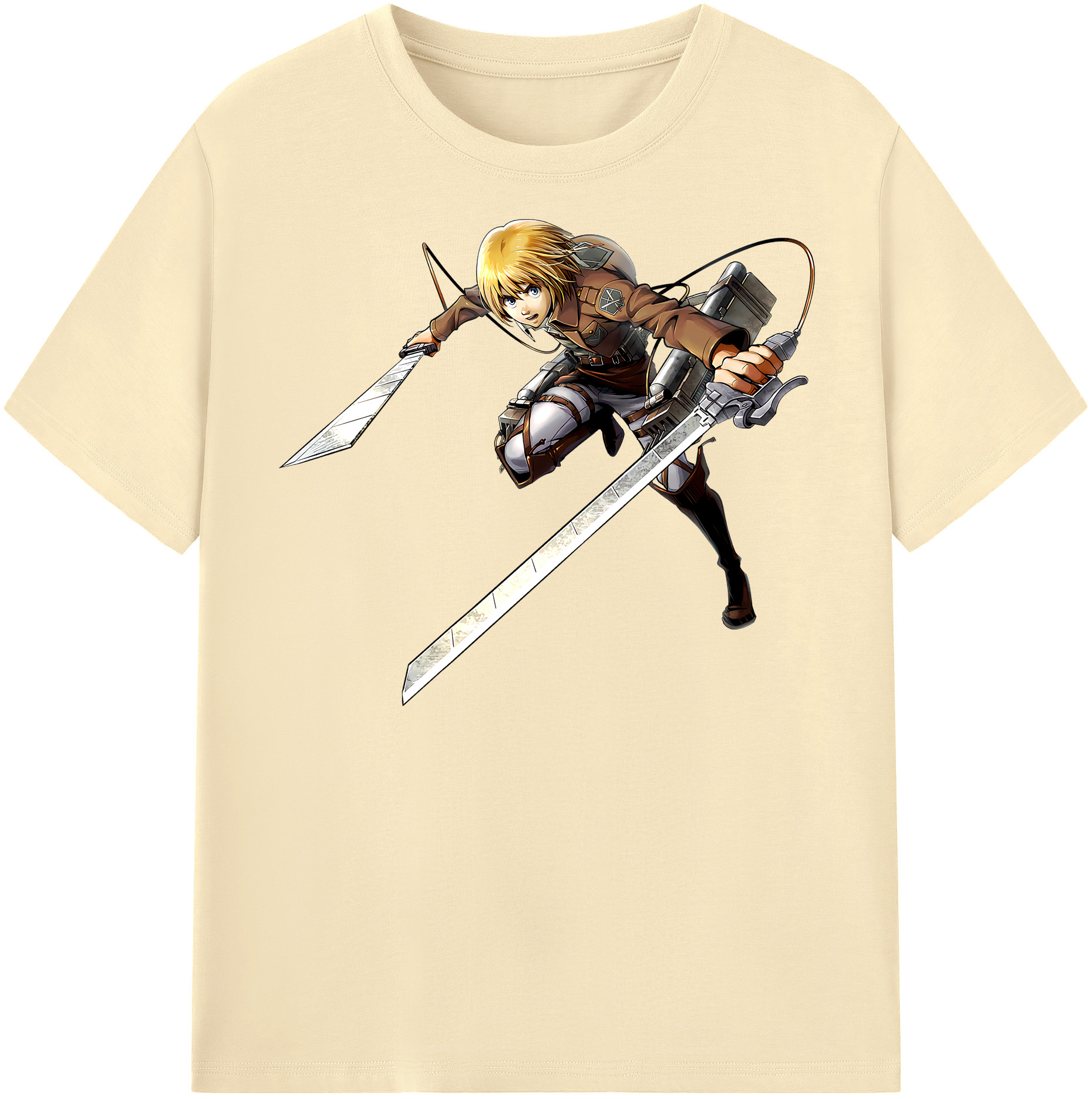 （画像用） 進撃の巨人 アルミン·アルレルト Attack on Titan Armin Arlert 綿100％半袖Tシャツ（フロントプリント）