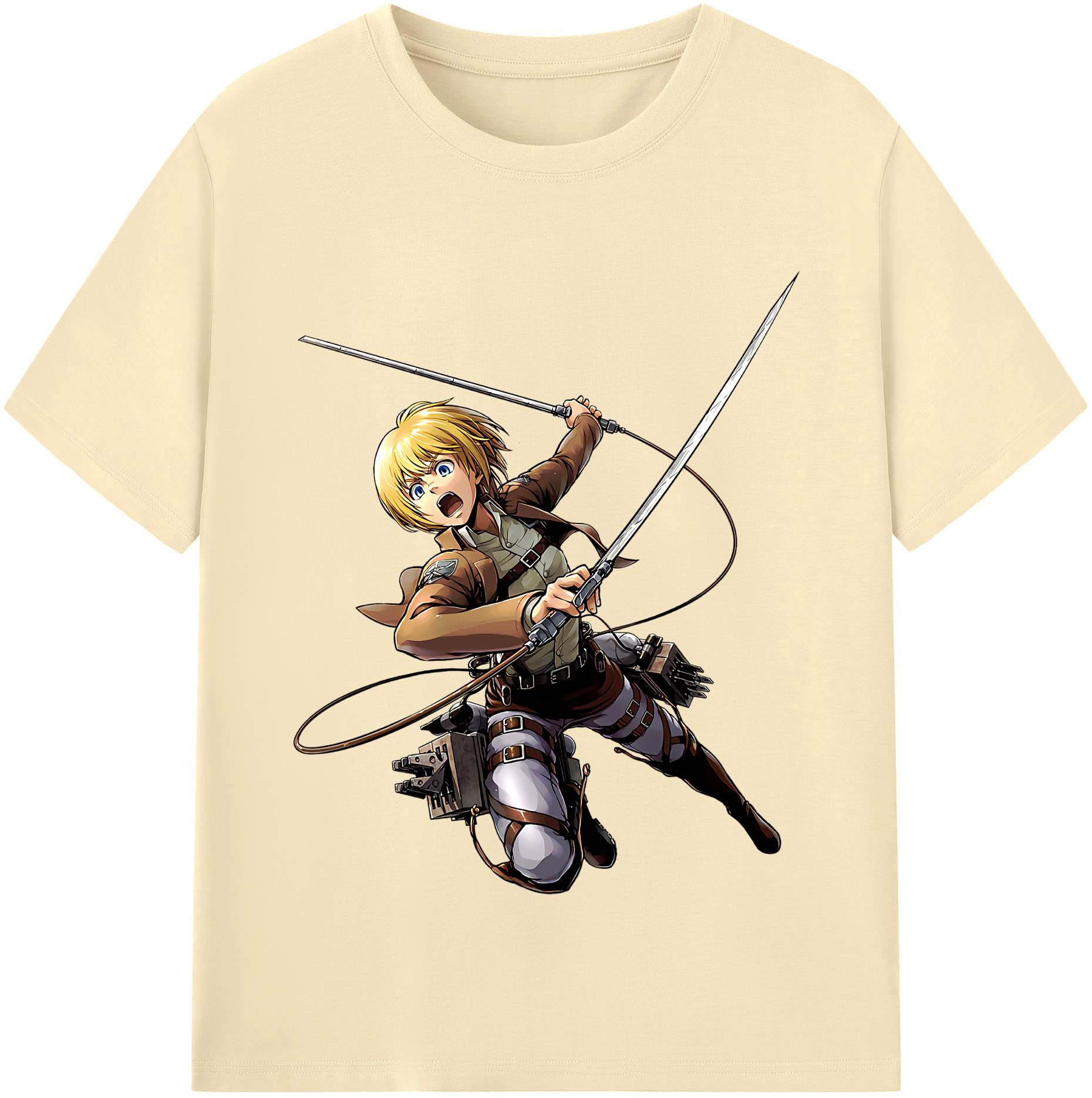 （画像用） 進撃の巨人 アルミン·アルレルト Attack on Titan Armin Arlert 綿100％半袖Tシャツ（フロントプリント）