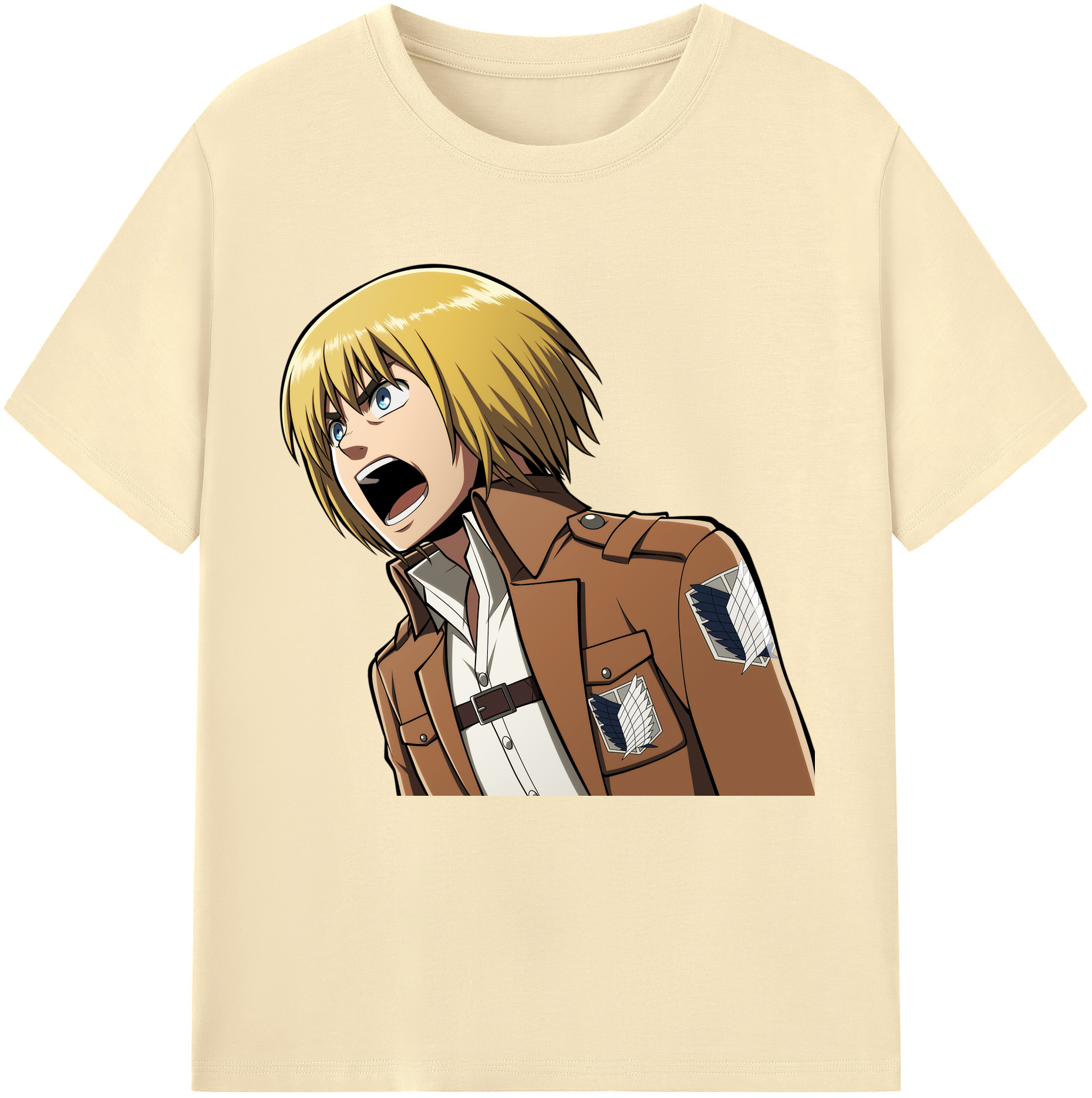 （画像用） 進撃の巨人 アルミン·アルレルト Attack on Titan Armin Arlert 綿100％半袖Tシャツ（フロントプリント）