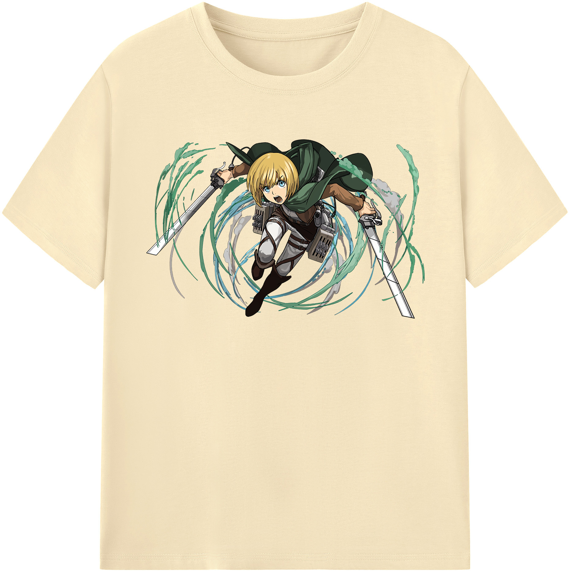 （画像用） 進撃の巨人 アルミン·アルレルト Attack on Titan Armin Arlert 綿100％半袖Tシャツ（フロントプリント）