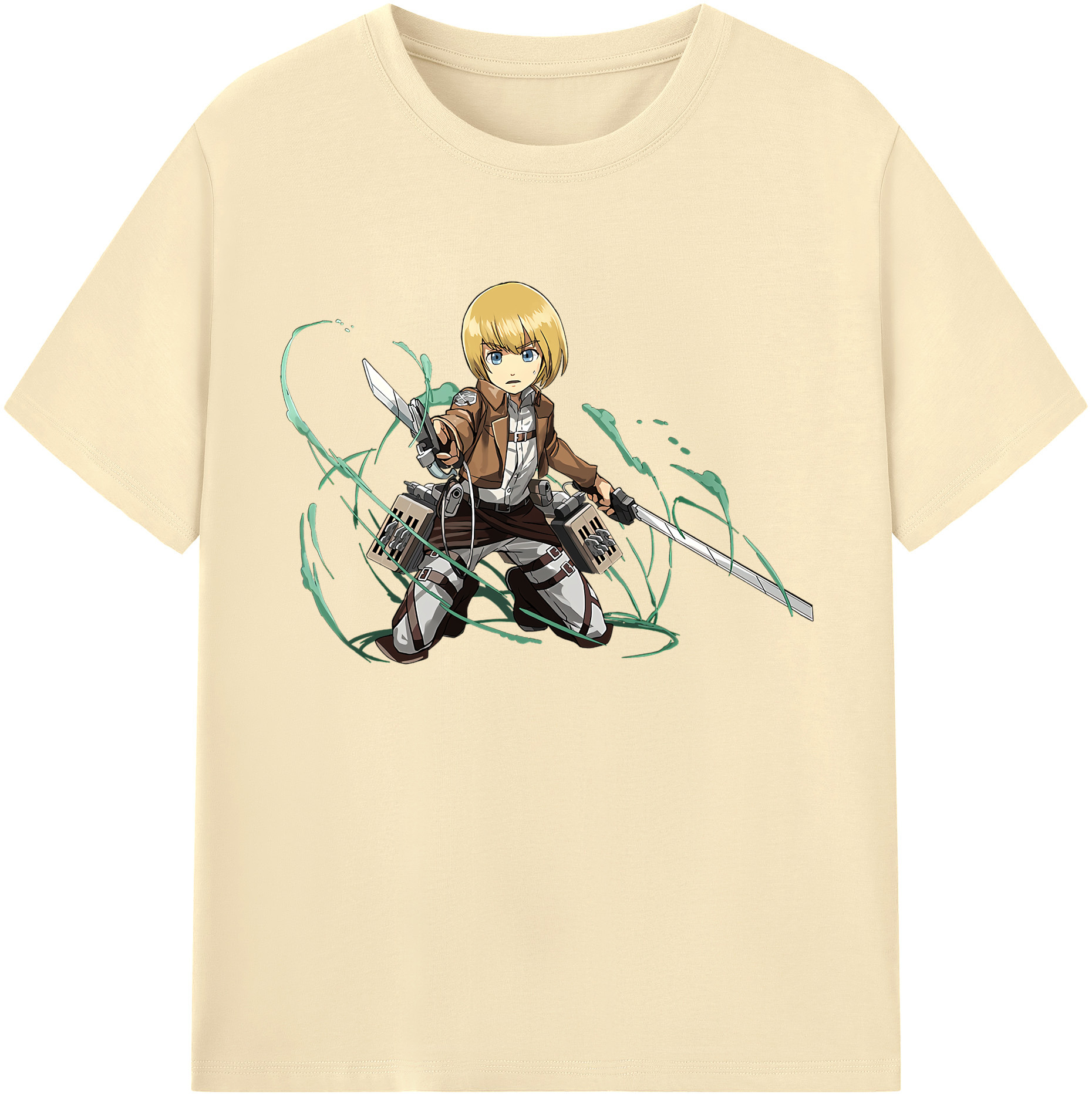 （画像用） 進撃の巨人 アルミン·アルレルト Attack on Titan Armin Arlert 綿100％半袖Tシャツ（フロントプリント）