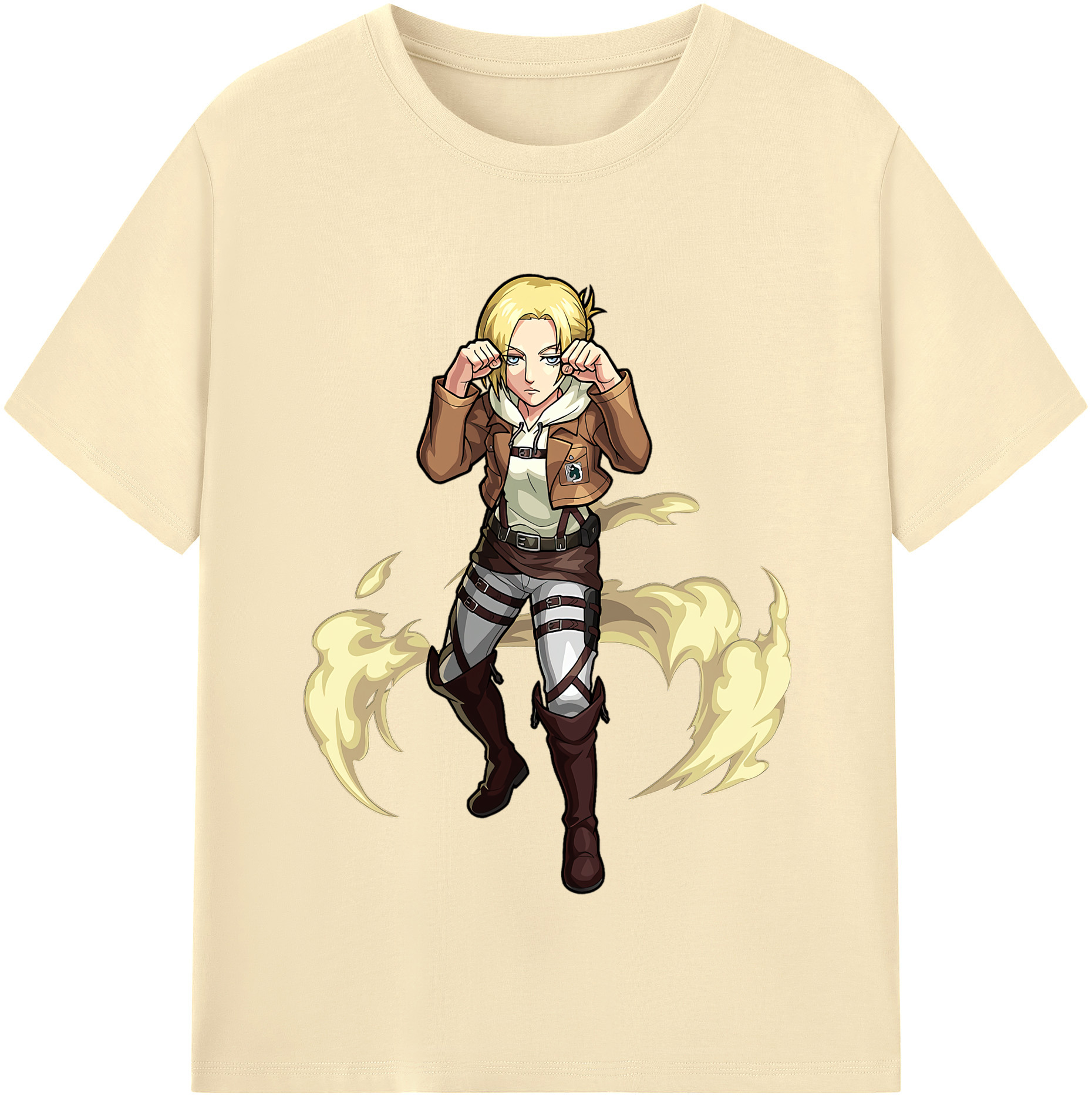（画像用） 進撃の巨人 アニ・レオンハート Attack on Titan Annie Leonhart 綿100％半袖Tシャツ（フロントプリント）