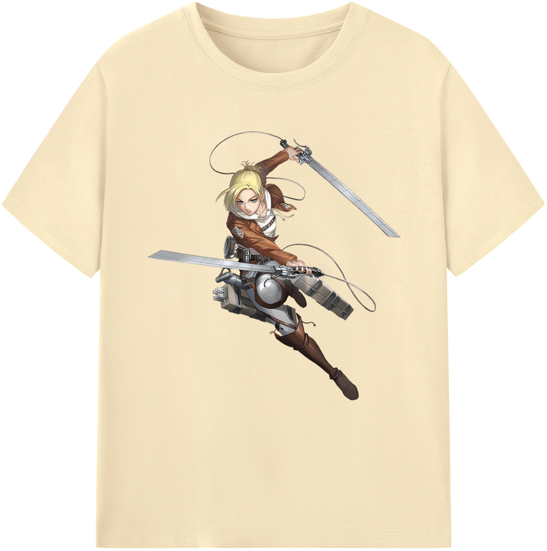 （画像用） 進撃の巨人 アニ・レオンハート Attack on Titan Annie Leonhart 綿100％半袖Tシャツ（フロントプリント）
