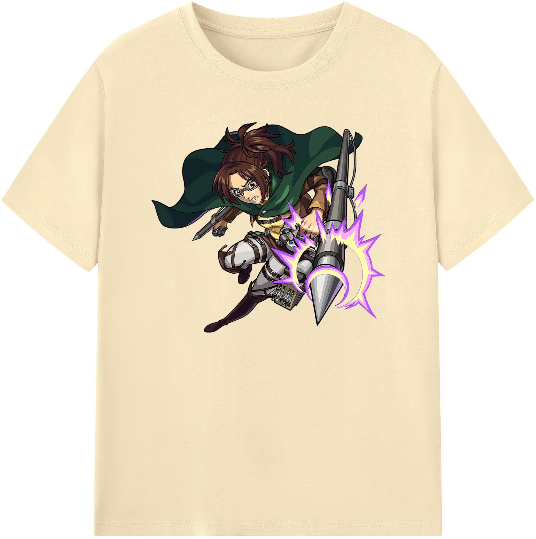 （画像用） 進撃の巨人 ハンジ·ゾエ Attack on Titan Hanji Zoe 綿100％半袖Tシャツ（フロントプリント）