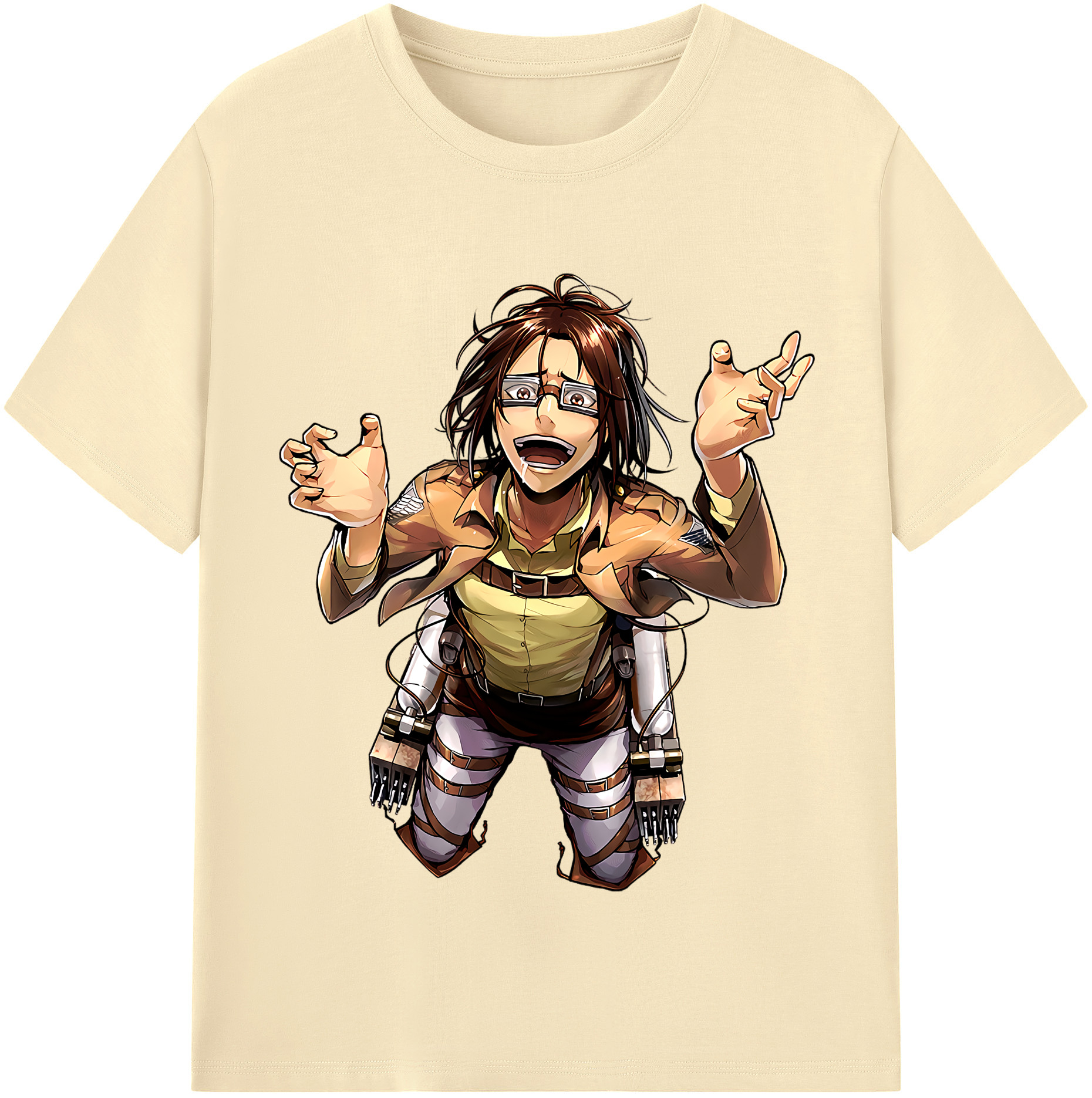（画像用） 進撃の巨人 ハンジ·ゾエ Attack on Titan Hanji Zoe 綿100％半袖Tシャツ（フロントプリント）