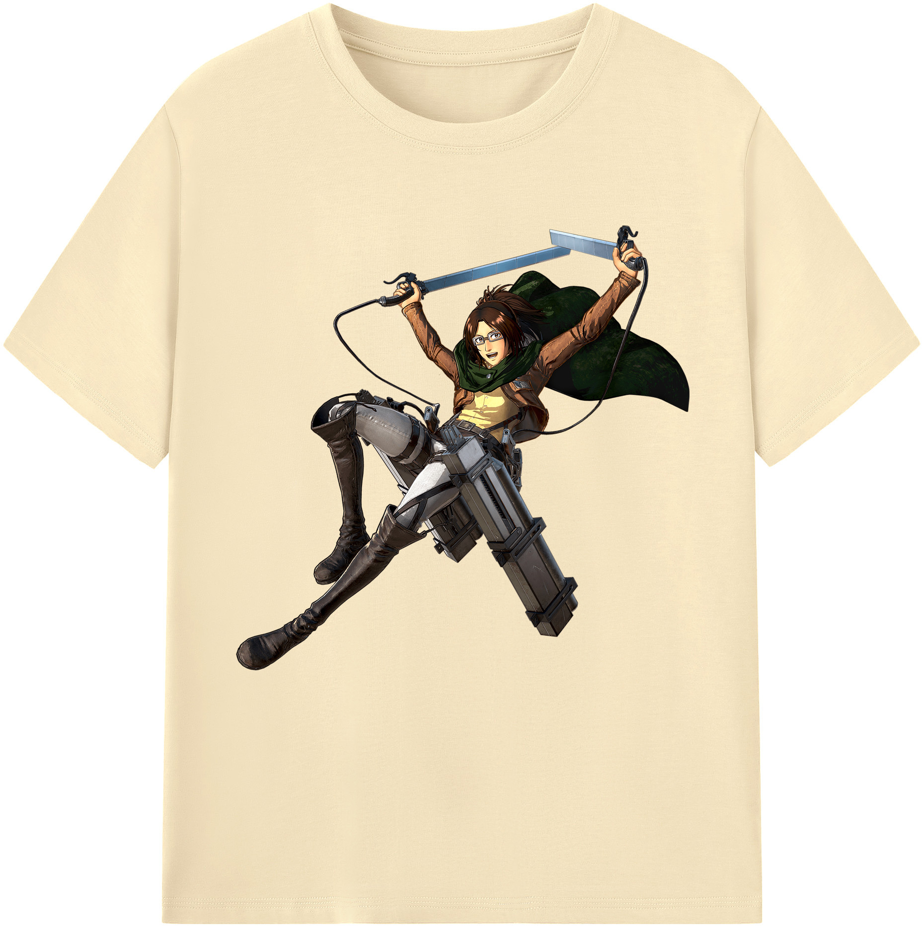 （画像用） 進撃の巨人 ハンジ·ゾエ Attack on Titan Hanji Zoe 綿100％半袖Tシャツ（フロントプリント）
