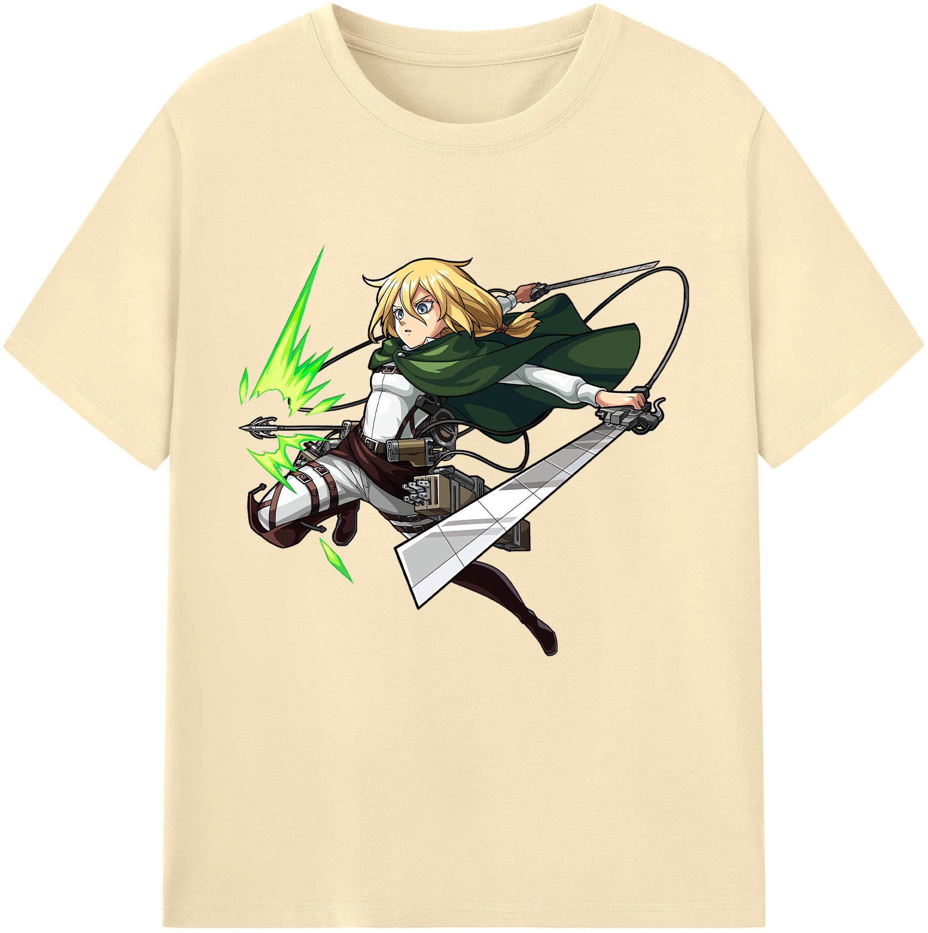 （画像用） 進撃の巨人 クリスタ·レンズ Attack on Titan Christa Lenz 綿100％半袖Tシャツ（フロントプリント）