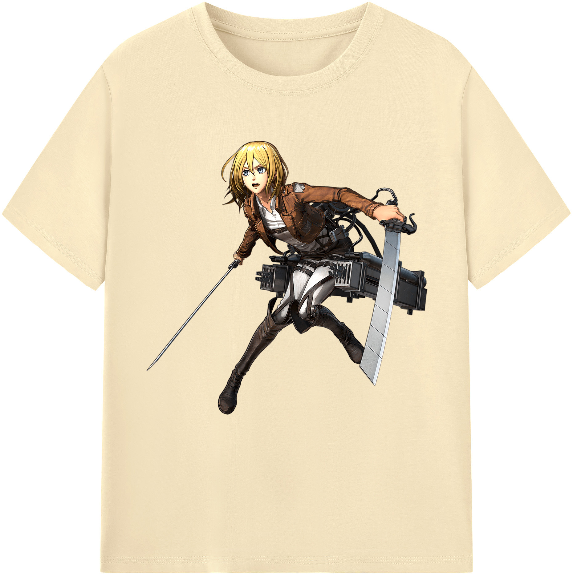 （画像用） 進撃の巨人 クリスタ·レンズ Attack on Titan Christa Lenz 綿100％半袖Tシャツ（フロントプリント）