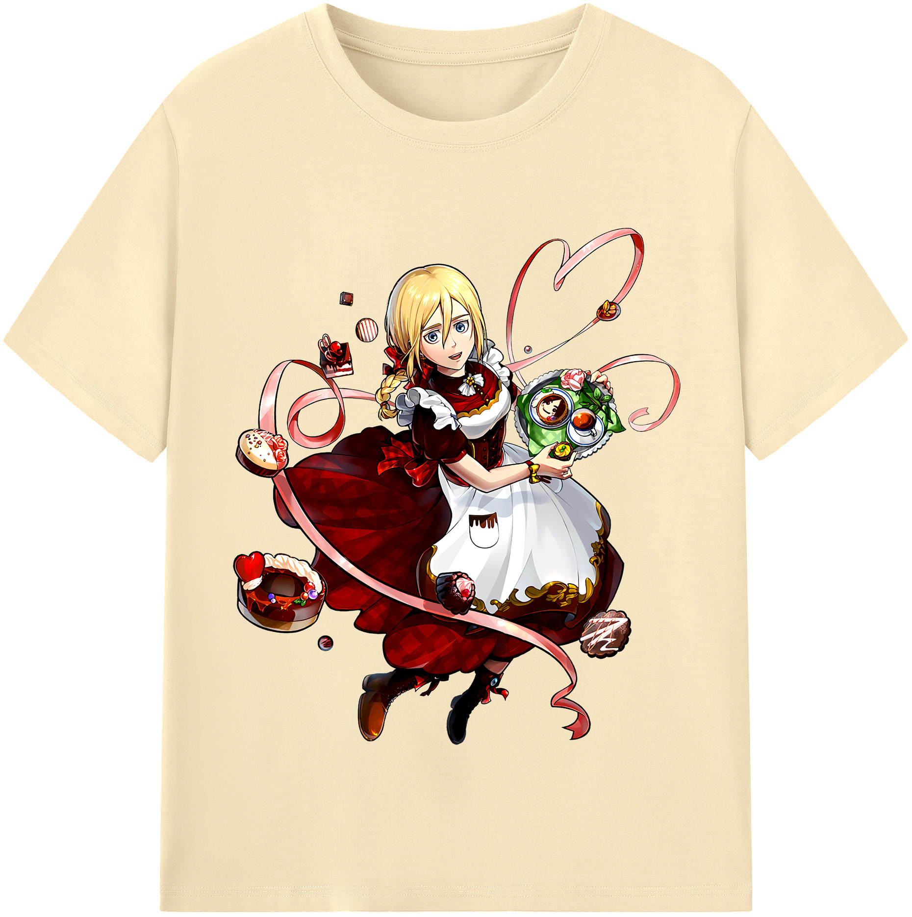 （画像用） 進撃の巨人 クリスタ·レンズ Attack on Titan Christa Lenz 綿100％半袖Tシャツ（フロントプリント）