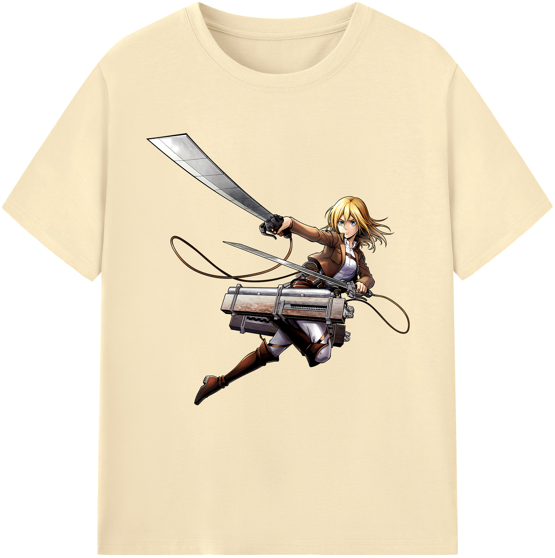 （画像用） 進撃の巨人 クリスタ·レンズ Attack on Titan Christa Lenz 綿100％半袖Tシャツ（フロントプリント）
