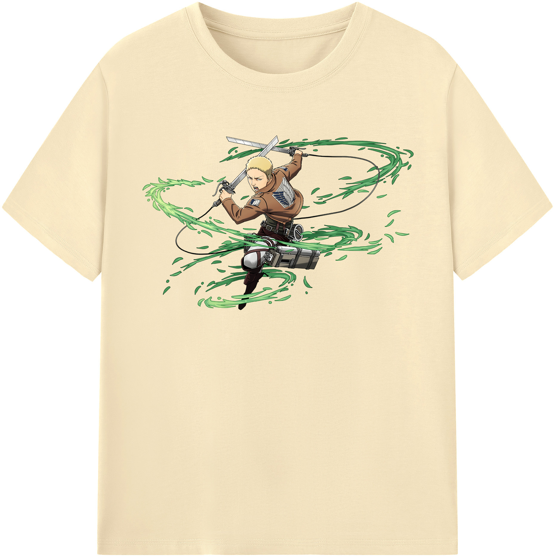 （画像用） 進撃の巨人 ライナー・ブラウン Attack on Titan Reiner Braun 綿100％半袖Tシャツ（フロントプリント）