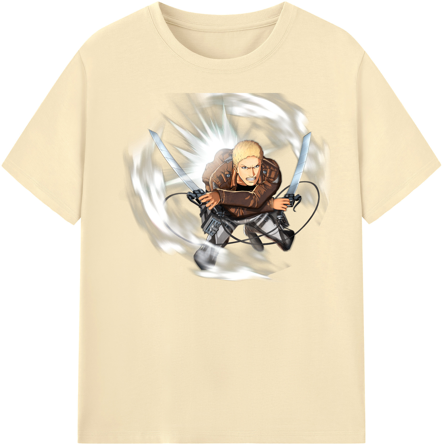 （画像用） 進撃の巨人 ライナー・ブラウン Attack on Titan Reiner Braun 綿100％半袖Tシャツ（フロントプリント）