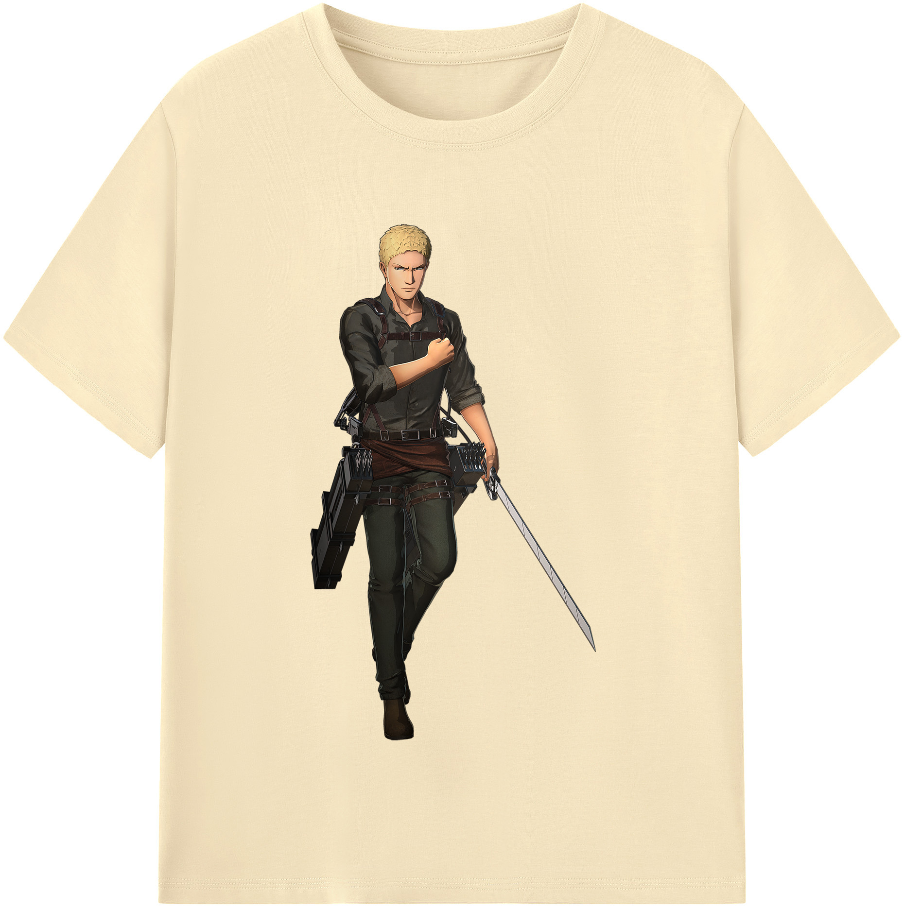 （画像用） 進撃の巨人 ライナー・ブラウン Attack on Titan Reiner Braun 綿100％半袖Tシャツ（フロントプリント）