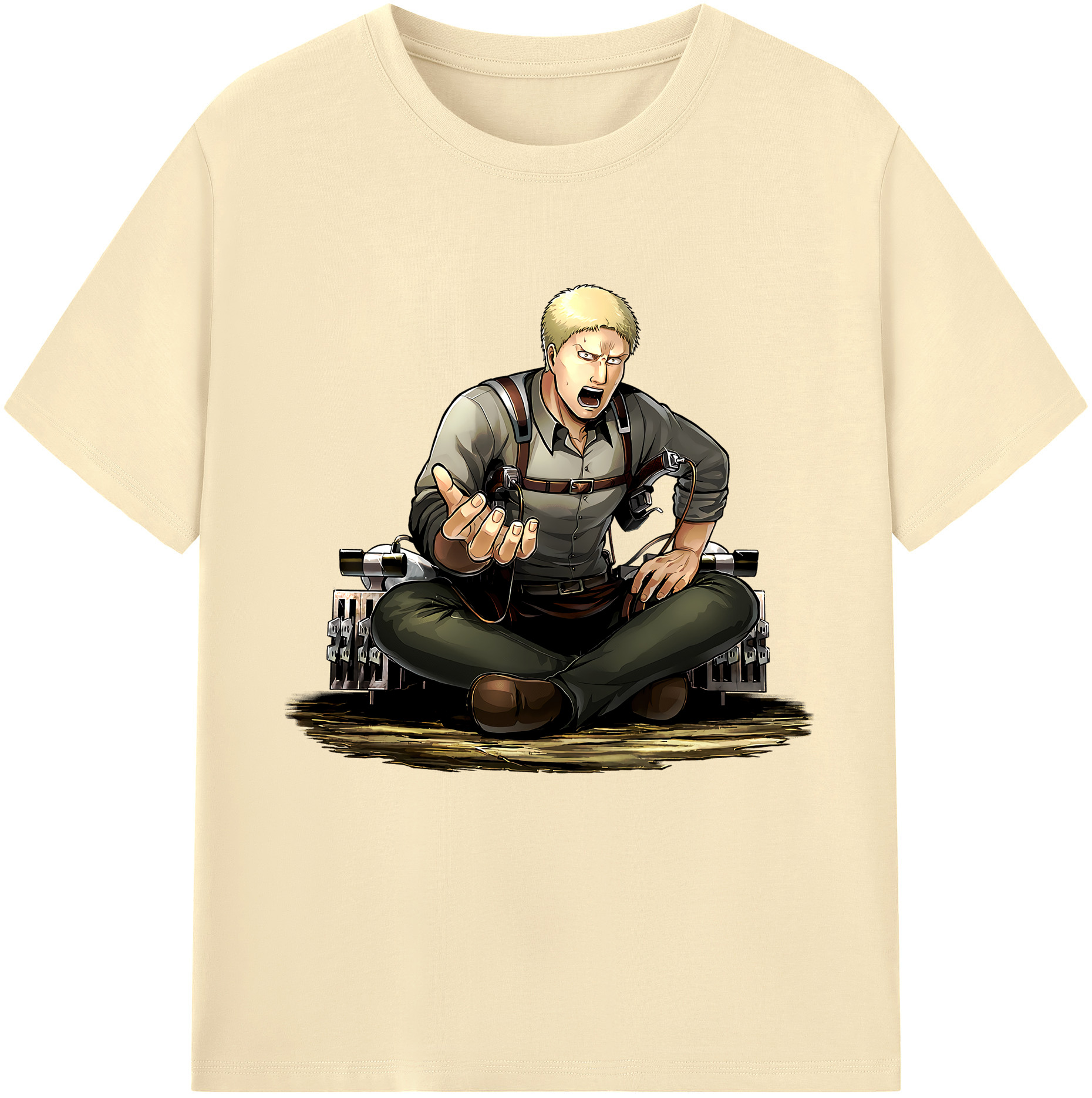 （画像用） 進撃の巨人 ライナー・ブラウン Attack on Titan Reiner Braun 綿100％半袖Tシャツ（フロントプリント）