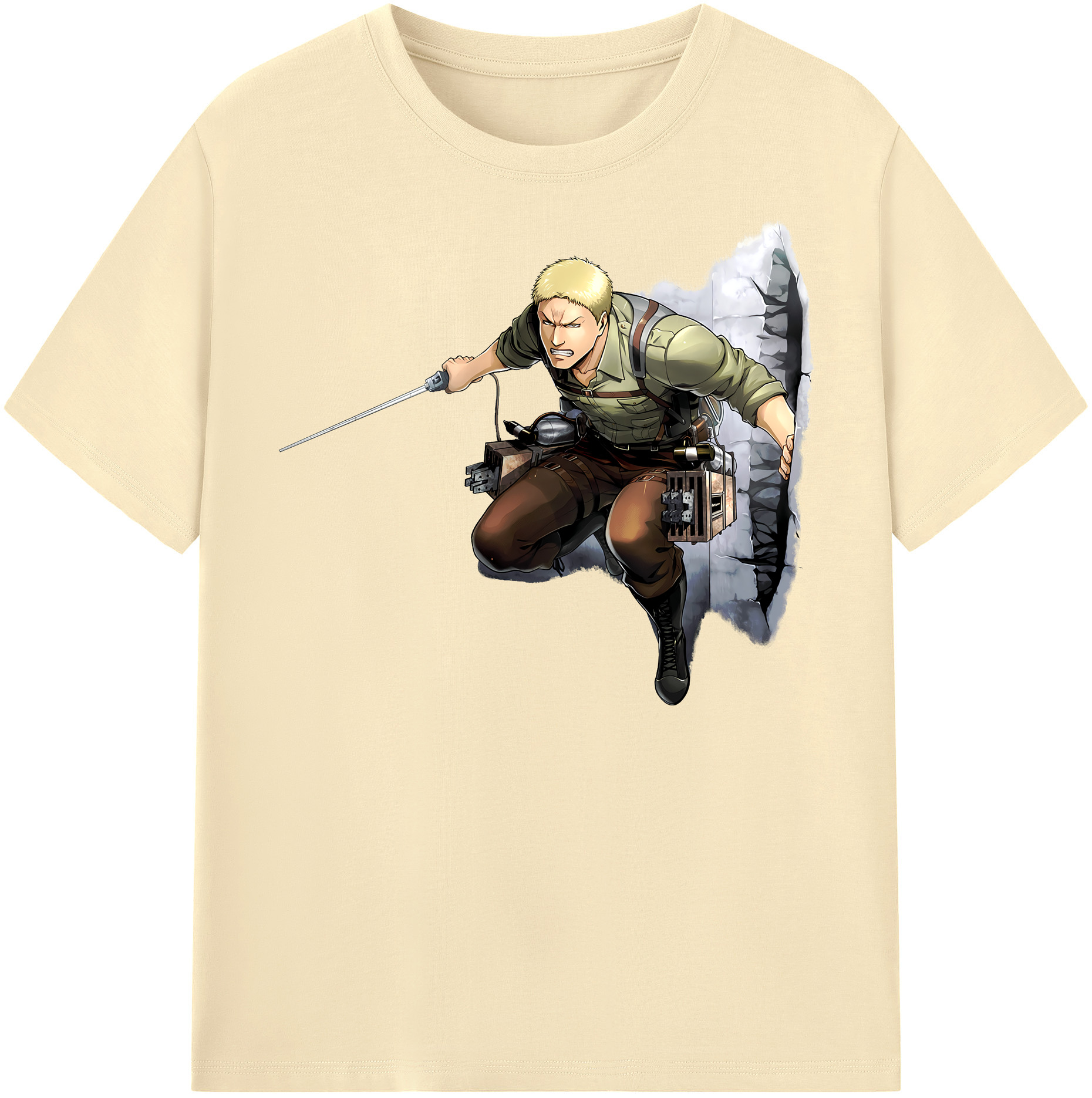 （画像用） 進撃の巨人 ライナー・ブラウン Attack on Titan Reiner Braun 綿100％半袖Tシャツ（フロントプリント）