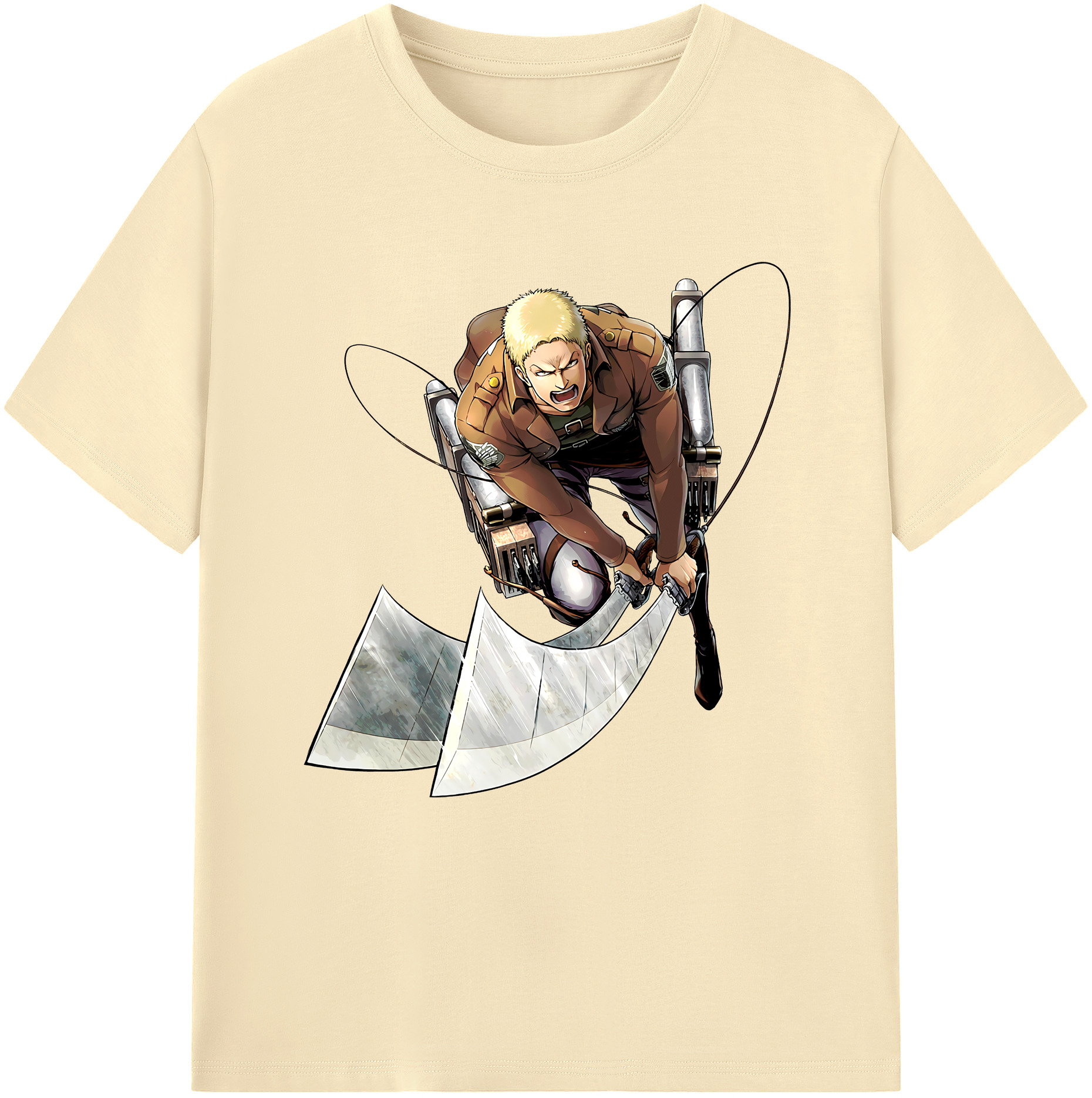 （画像用） 進撃の巨人 ライナー・ブラウン Attack on Titan Reiner Braun 綿100％半袖Tシャツ（フロントプリント）