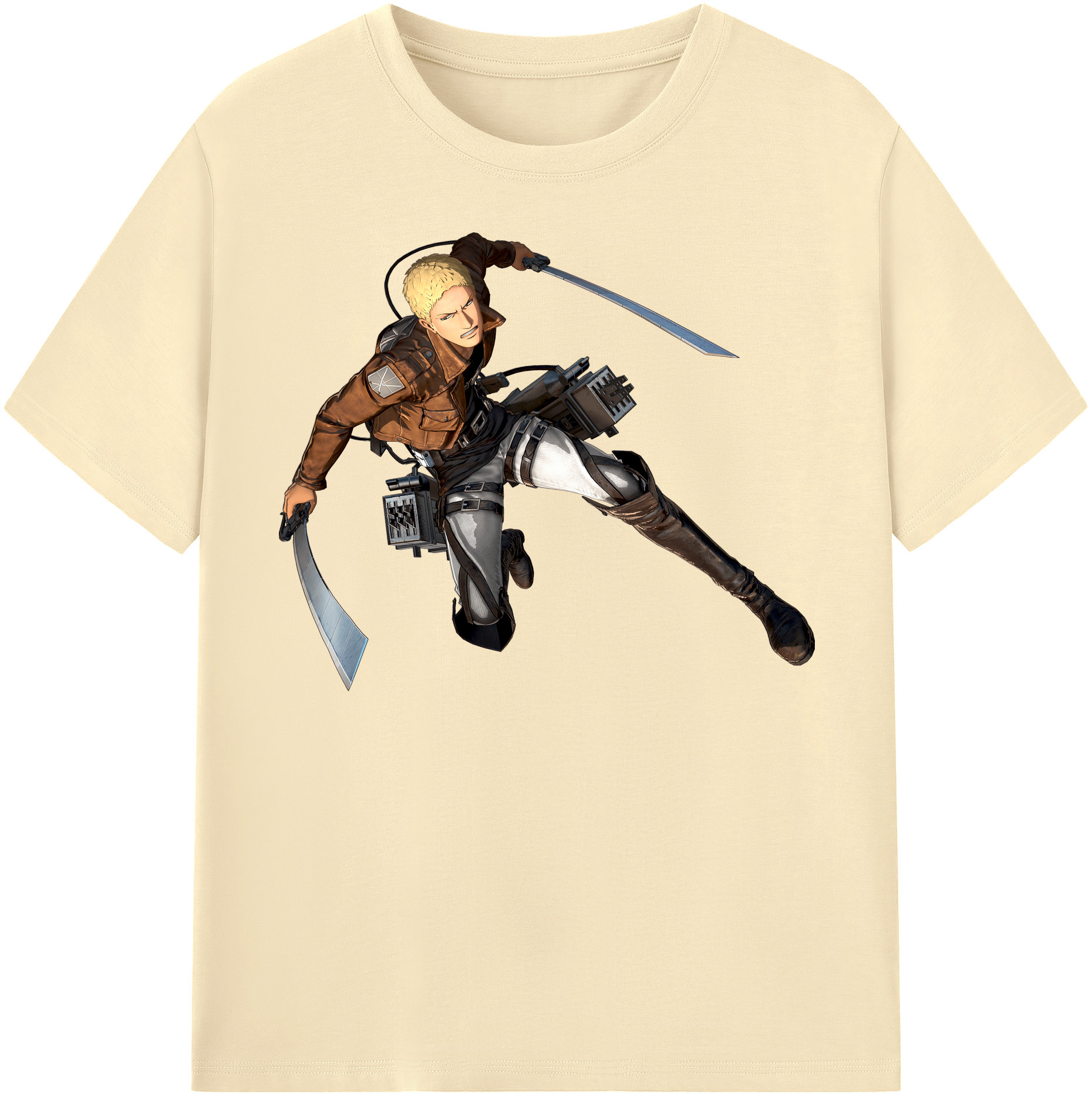 （画像用） 進撃の巨人 ライナー・ブラウン Attack on Titan Reiner Braun 綿100％半袖Tシャツ（フロントプリント）