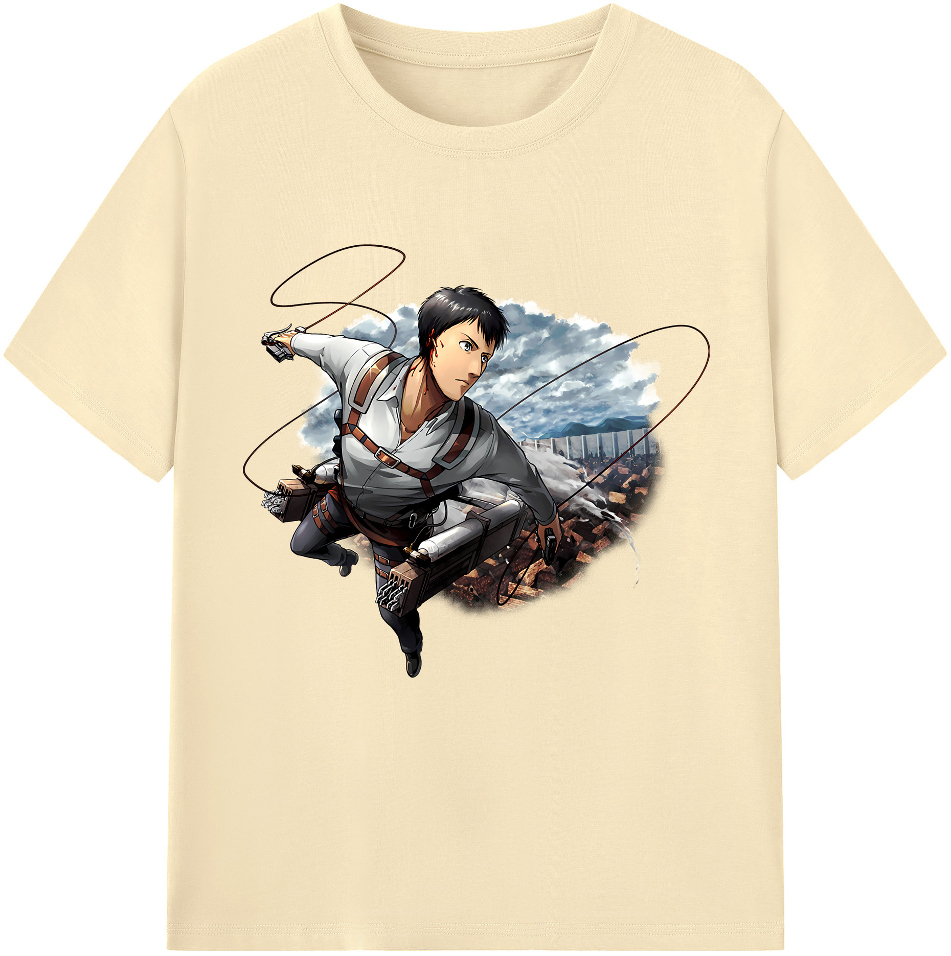 （画像用） 進撃の巨人 ベルトルト・フーバー Attack on Titan Bertholdt Hoover 綿100％半袖Tシャツ（フロントプリント）