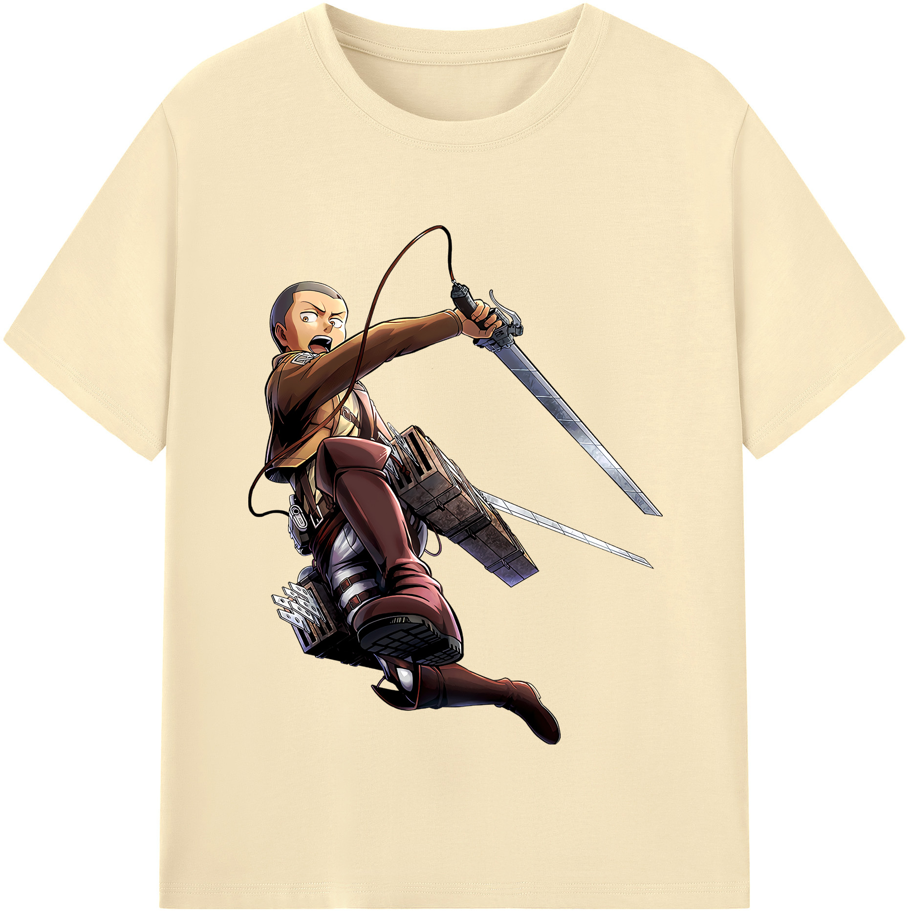 （画像用） 進撃の巨人 コニー·スプリンガー Attack on Titan Connie Springer 綿100％半袖Tシャツ（フロントプリント）