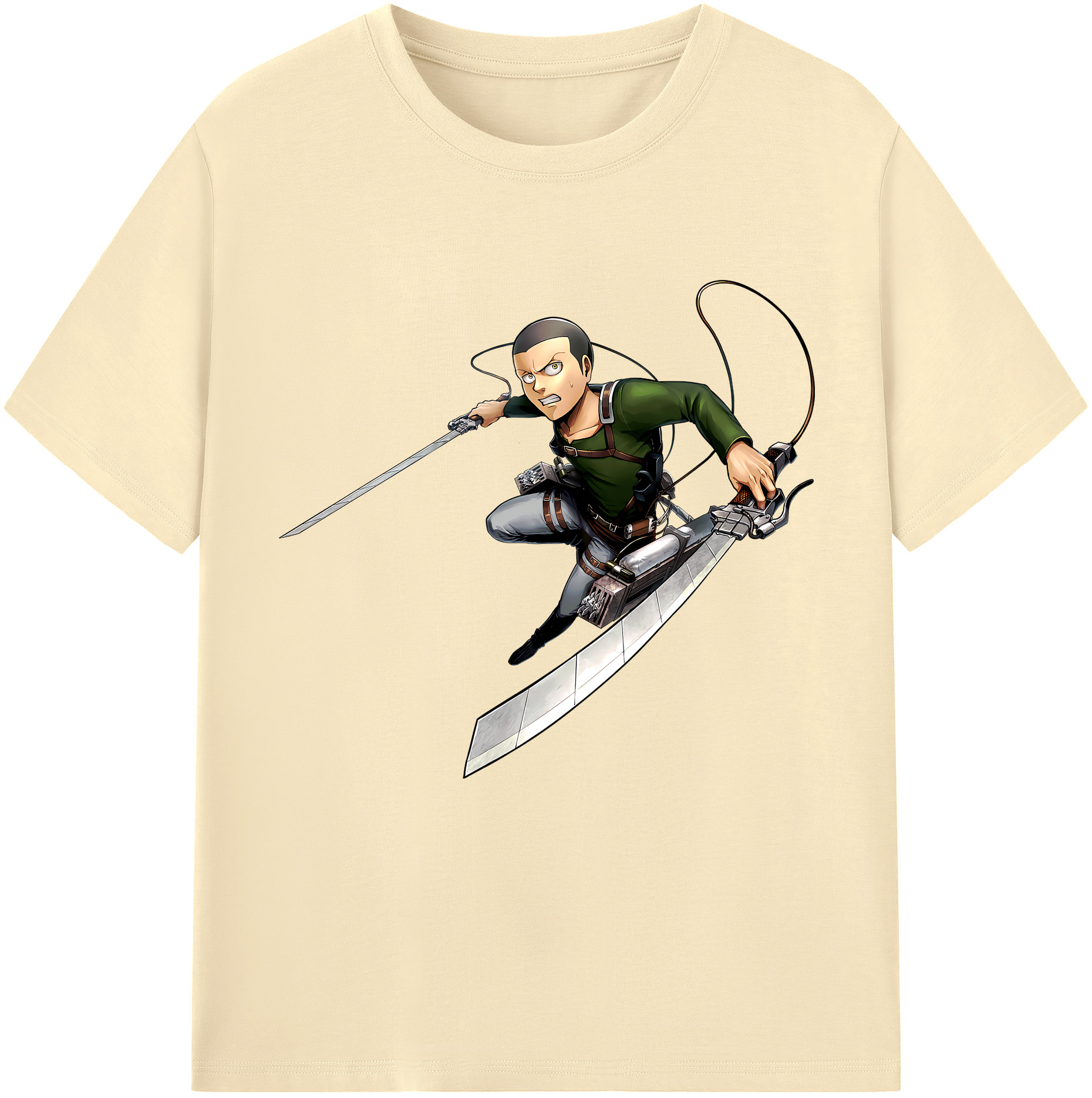 （画像用） 進撃の巨人 コニー·スプリンガー Attack on Titan Connie Springer 綿100％半袖Tシャツ（フロントプリント）