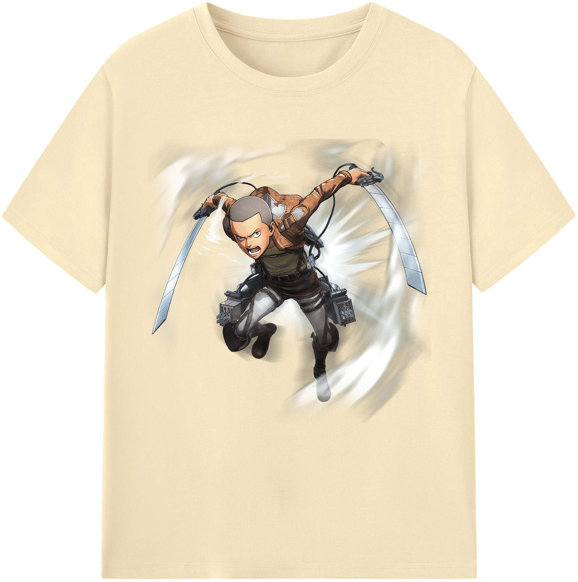 （画像用） 進撃の巨人 コニー·スプリンガー Attack on Titan Connie Springer 綿100％半袖Tシャツ（フロントプリント）