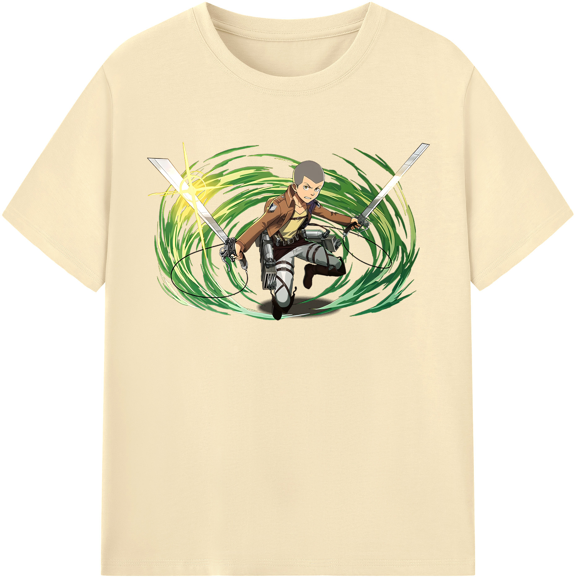 （画像用） 進撃の巨人 コニー·スプリンガー Attack on Titan Connie Springer 綿100％半袖Tシャツ（フロントプリント）