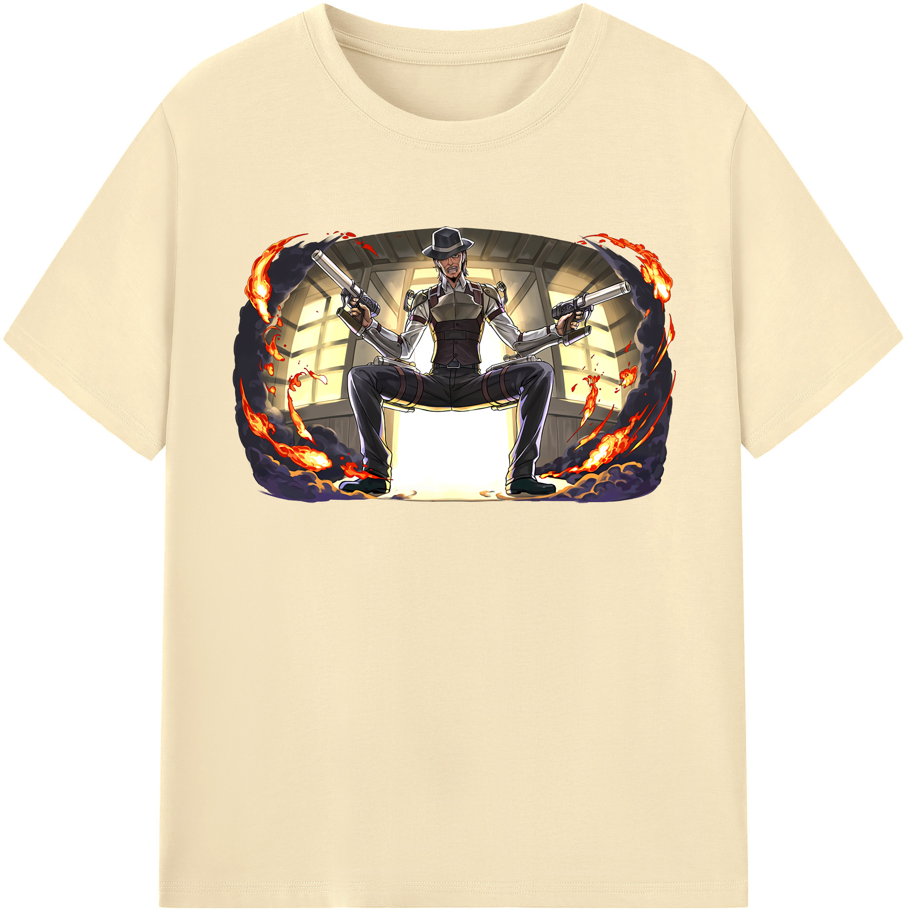 （画像用） 進撃の巨人 ケニー·アッカーマン Attack on Titan Kenny Ackerman 綿100％半袖Tシャツ（フロントプリント）