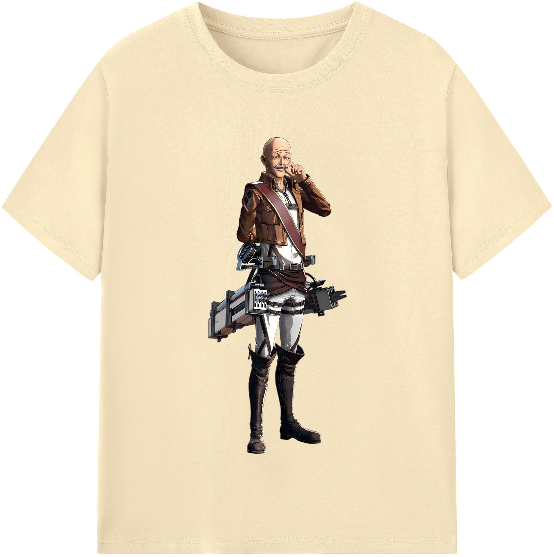 （画像用） 進撃の巨人 ドット·ピクシス Attack on Titan Dot Pixis 綿100％半袖Tシャツ（フロントプリント）