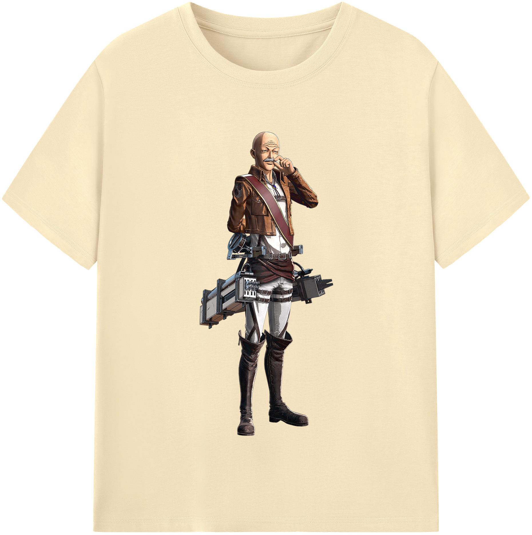 （画像用） 進撃の巨人 ドット·ピクシス Attack on Titan Dot Pixis 綿100％半袖Tシャツ（フロントプリント）