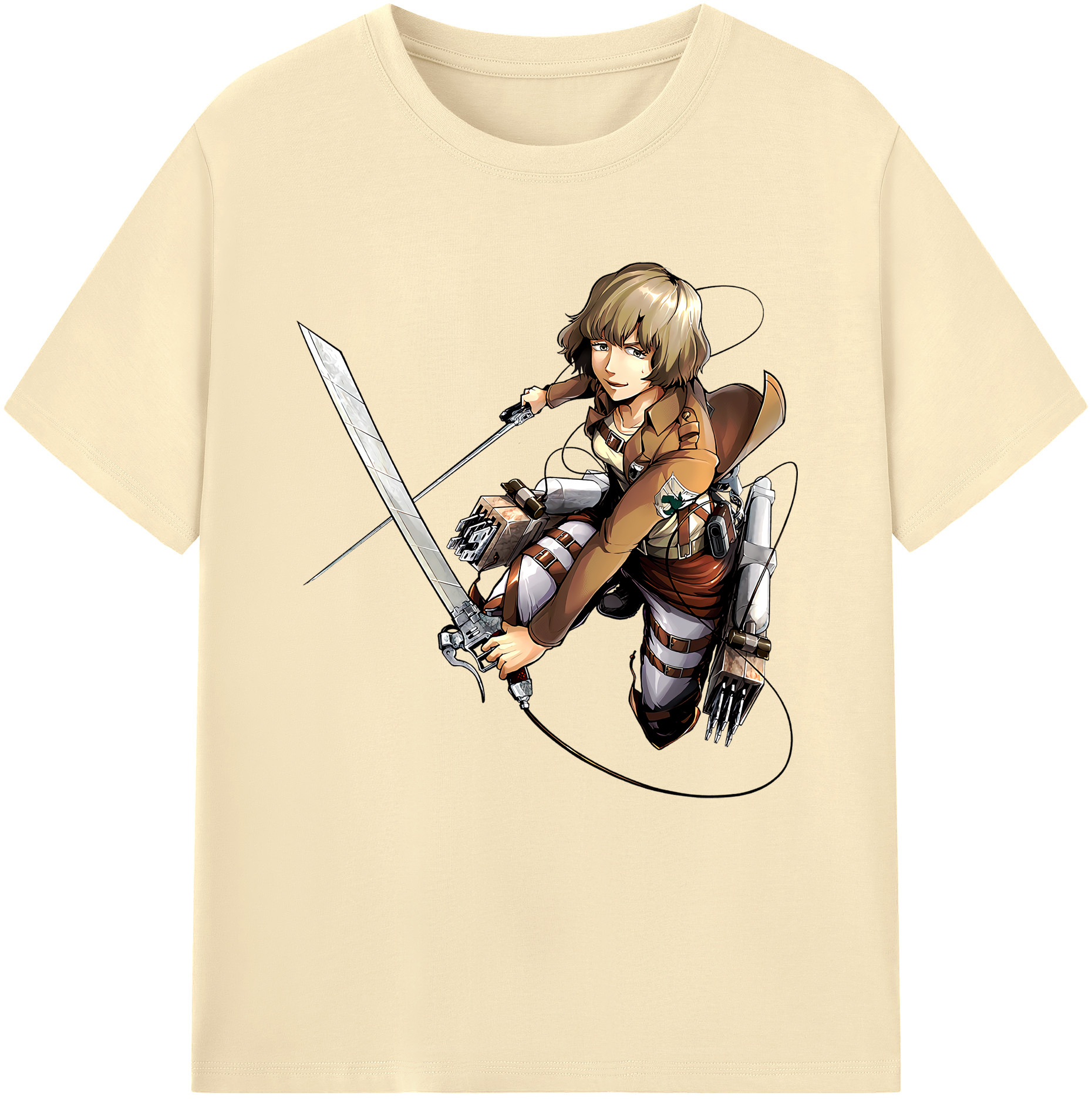 （画像用） 進撃の巨人 ヒツチ Attack on Titan Hitch 綿100％半袖Tシャツ（フロントプリント）