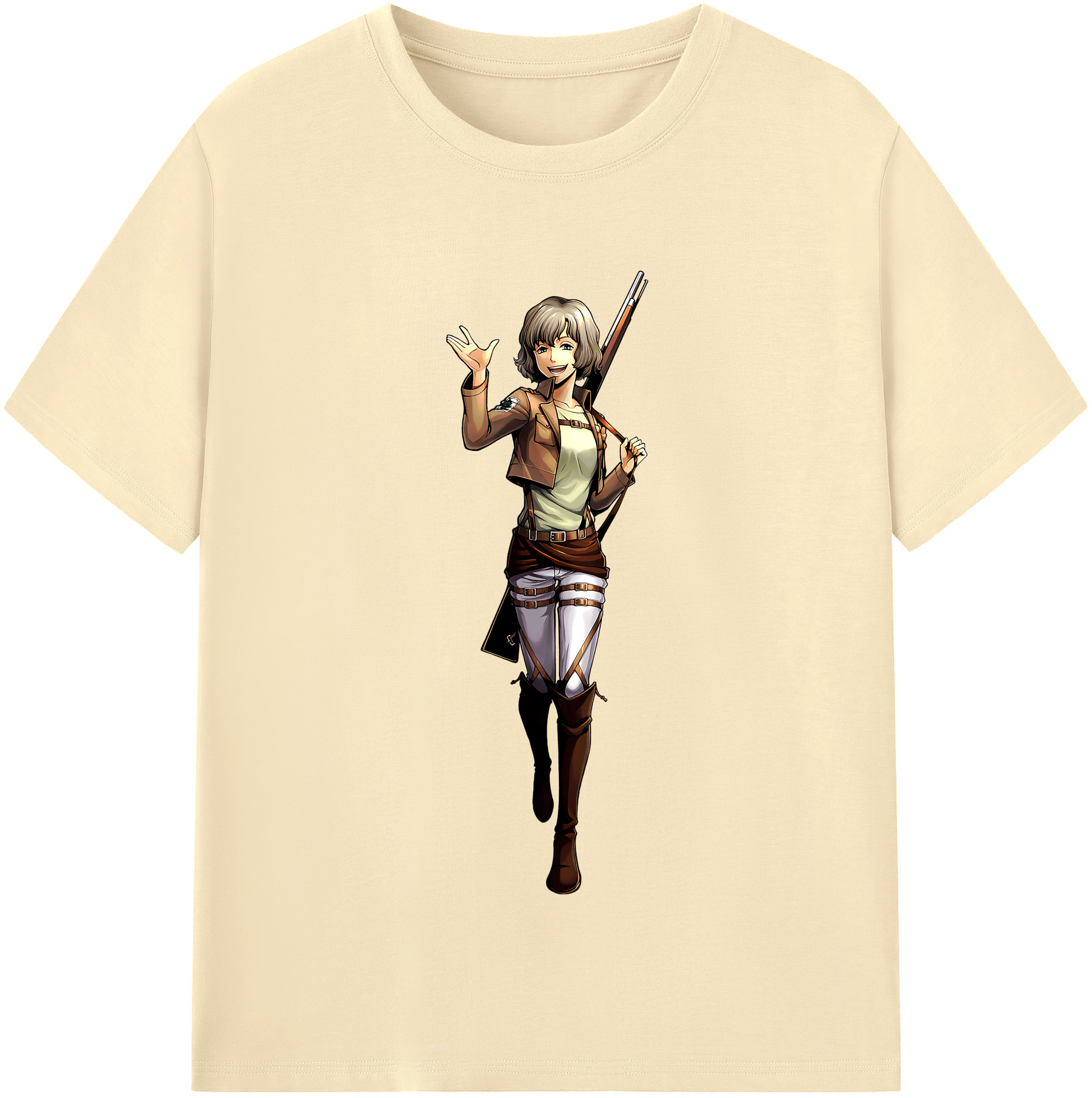 （画像用） 進撃の巨人 ヒツチ Attack on Titan Hitch 綿100％半袖Tシャツ（フロントプリント）
