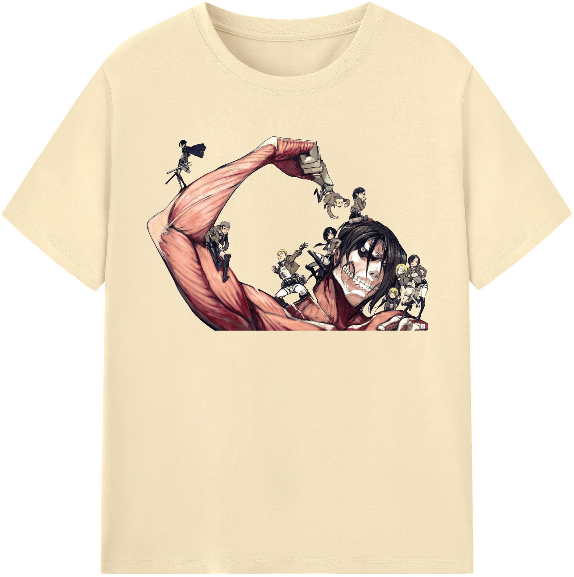 （画像用） 進撃の巨人 Attack on Titan 綿100％半袖Tシャツ（フロントプリント）