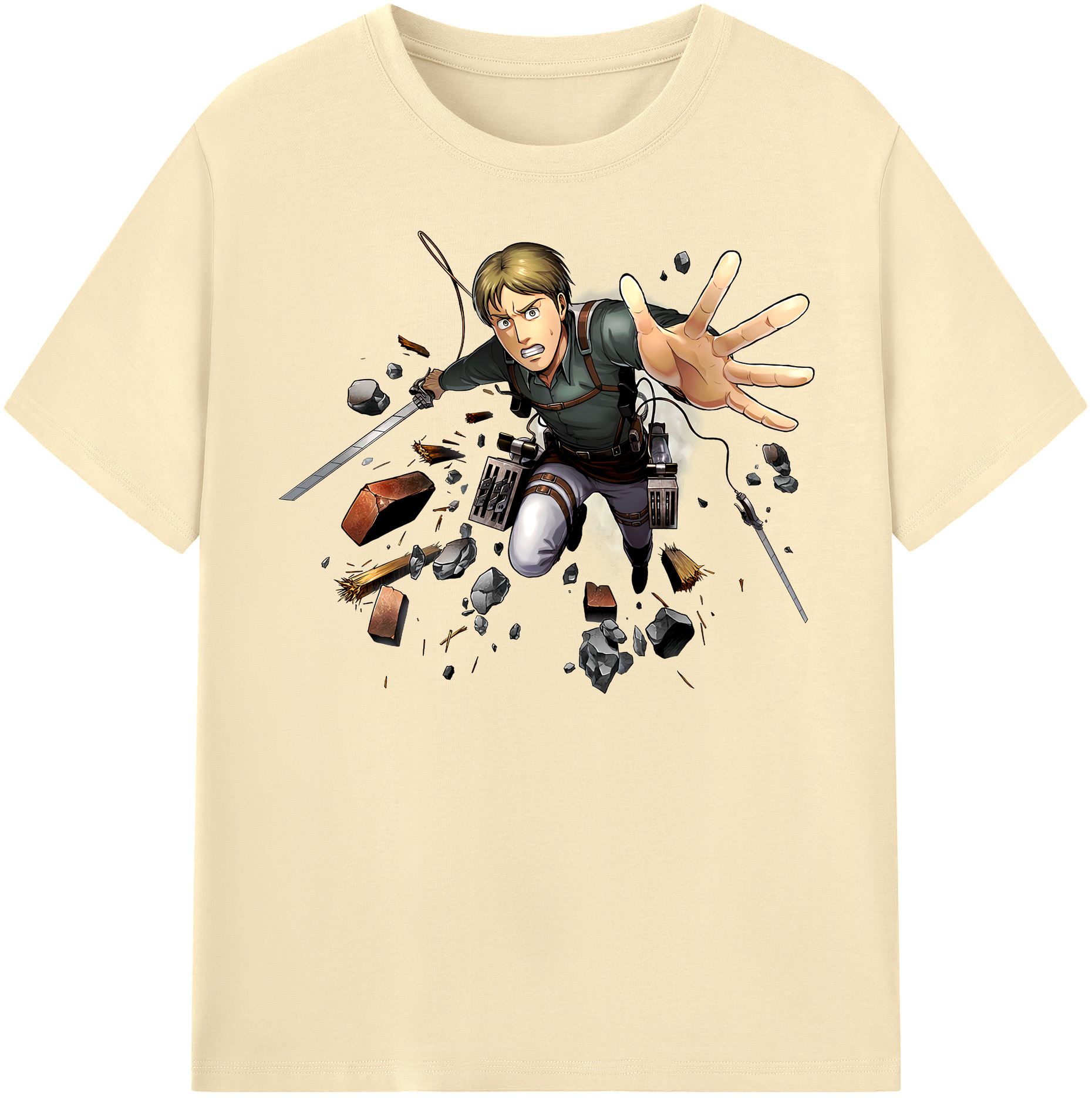 （画像用） 進撃の巨人 Attack on Titan 綿100％半袖Tシャツ（フロントプリント）