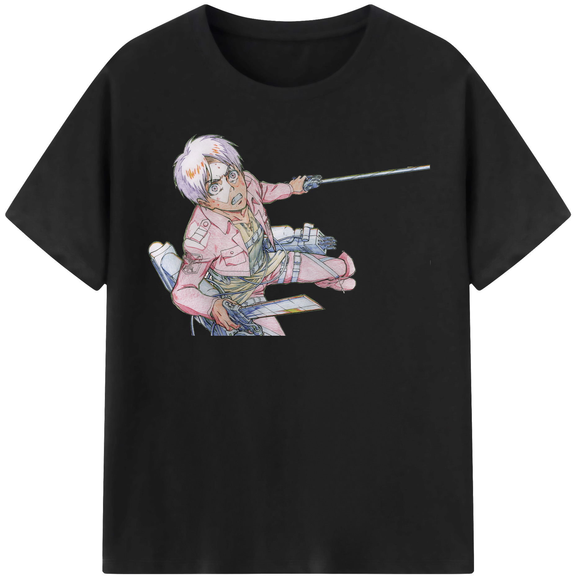 （画像用） 進撃の巨人 エレン･イェーガー Attack on Titan Eren Jäger 綿100％半袖Tシャツ（フロントプリント）