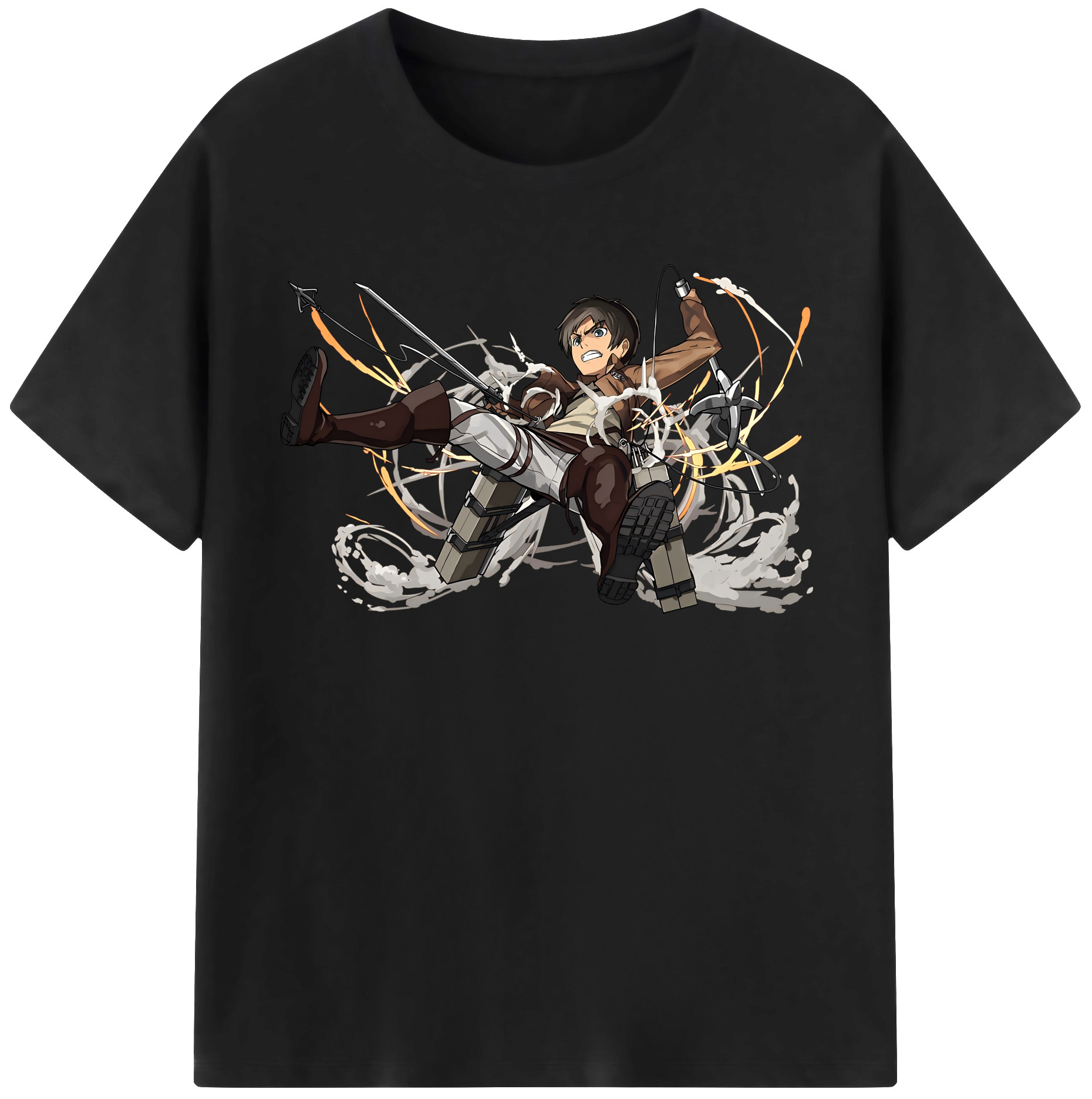 （画像用） 進撃の巨人 エレン･イェーガー Attack on Titan Eren Jäger 綿100％半袖Tシャツ（フロントプリント）