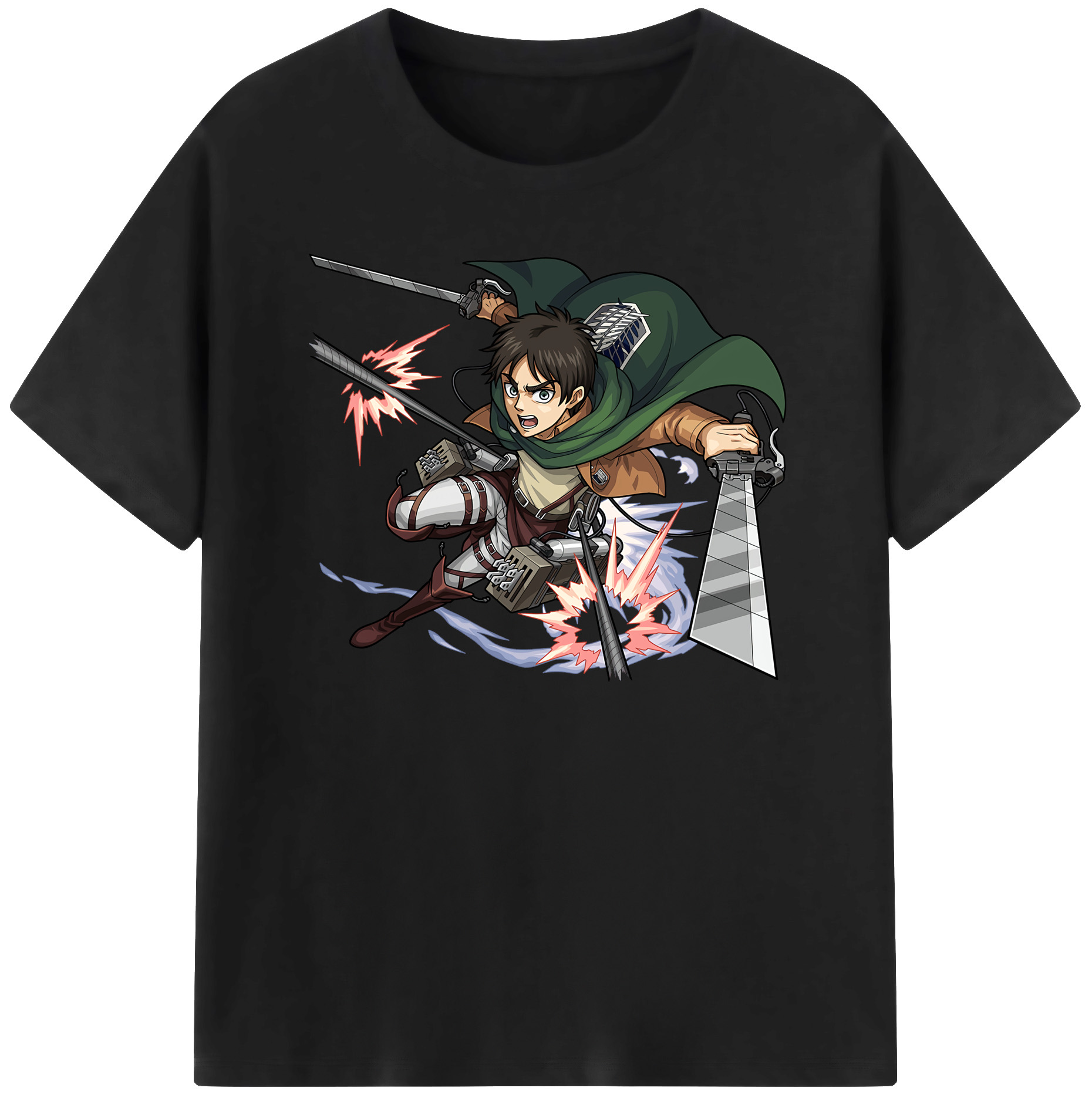 （画像用） 進撃の巨人 エレン･イェーガー Attack on Titan Eren Jäger 綿100％半袖Tシャツ（フロントプリント）