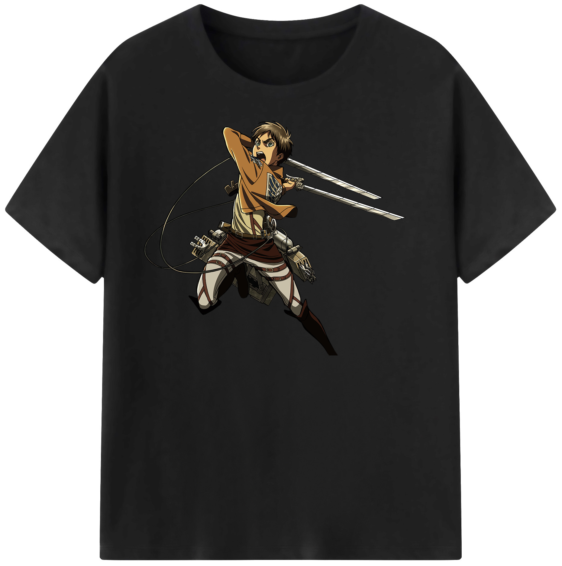 （画像用） 進撃の巨人 エレン･イェーガー Attack on Titan Eren Jäger 綿100％半袖Tシャツ（フロントプリント）