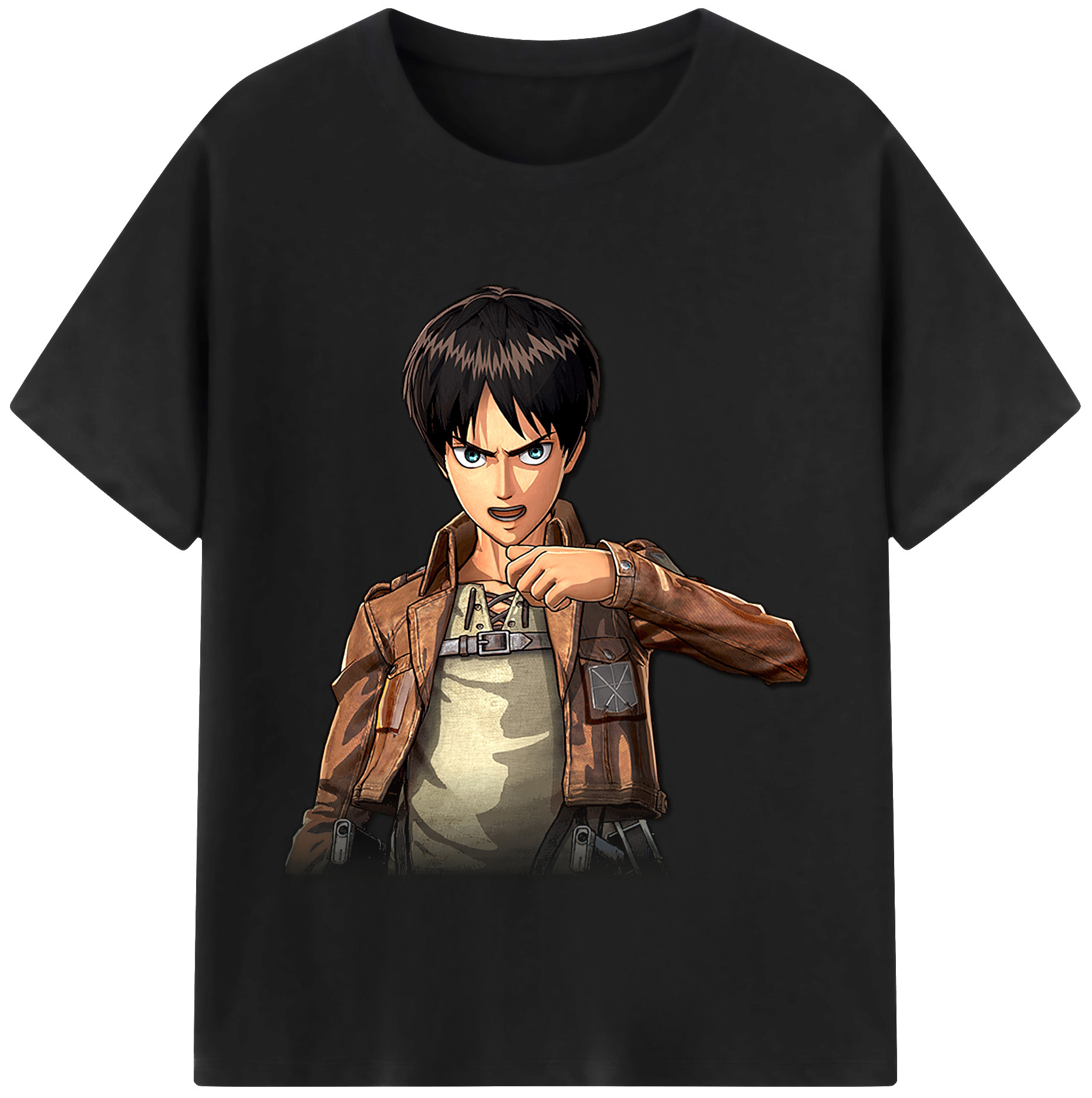 （画像用） 進撃の巨人 エレン･イェーガー Attack on Titan Eren Jäger 綿100％半袖Tシャツ（フロントプリント）
