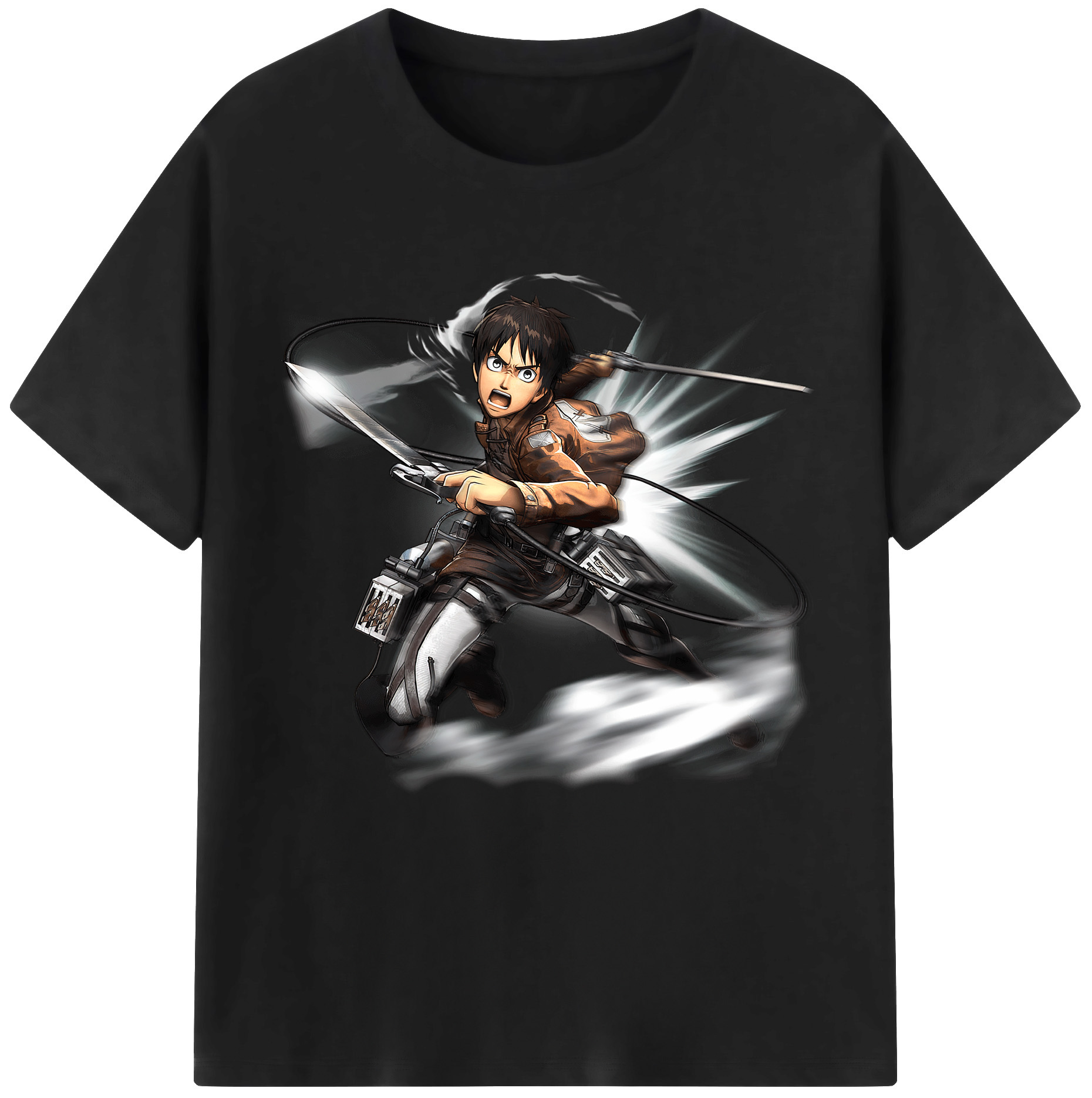 （画像用） 進撃の巨人 エレン･イェーガー Attack on Titan Eren Jäger 綿100％半袖Tシャツ（フロントプリント）