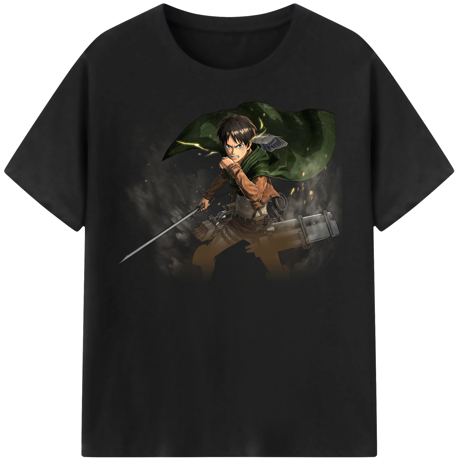 （画像用） 進撃の巨人 エレン･イェーガー Attack on Titan Eren Jäger 綿100％半袖Tシャツ（フロントプリント）