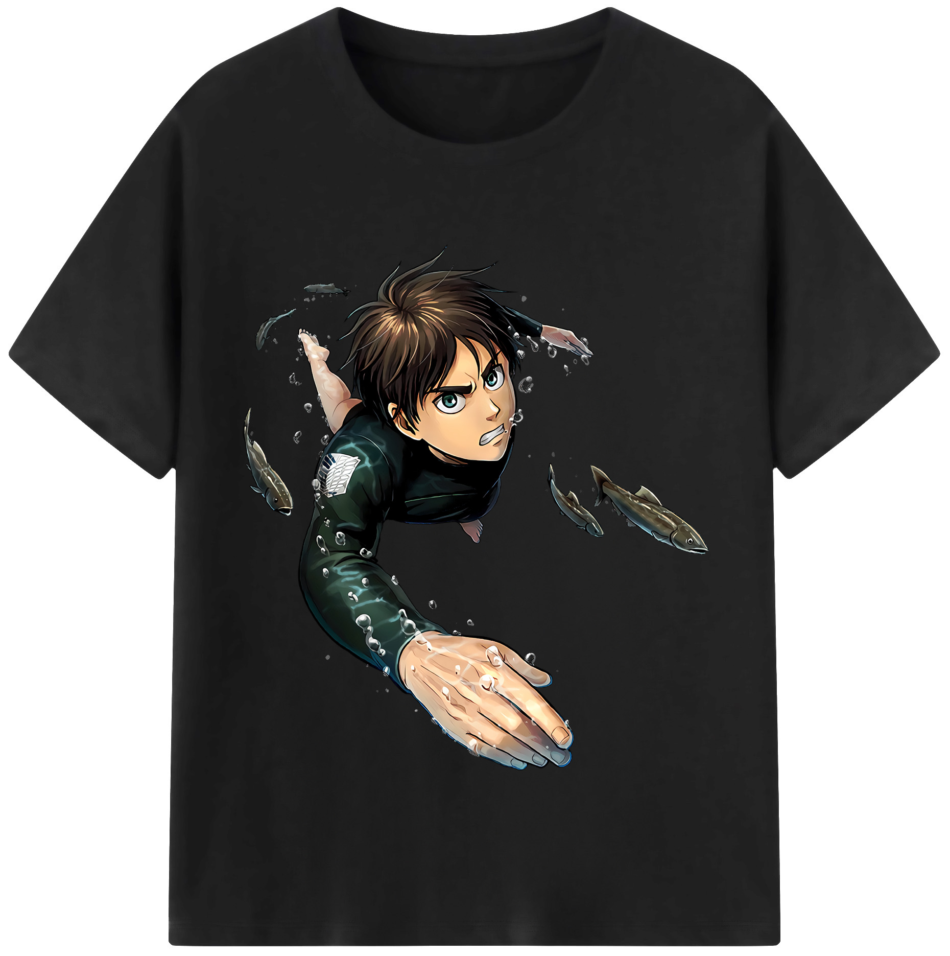 （画像用） 進撃の巨人 エレン･イェーガー Attack on Titan Eren Jäger 綿100％半袖Tシャツ（フロントプリント）