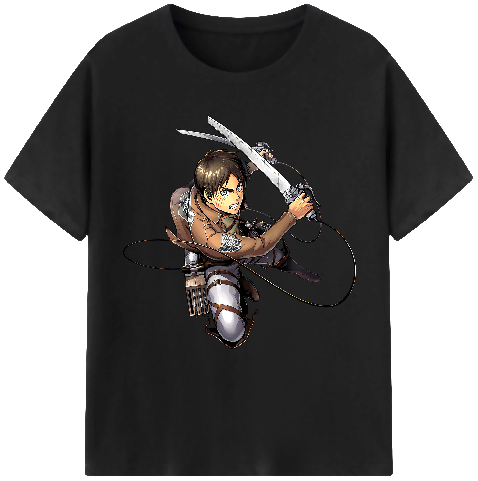 （画像用） 進撃の巨人 エレン･イェーガー Attack on Titan Eren Jäger 綿100％半袖Tシャツ（フロントプリント）